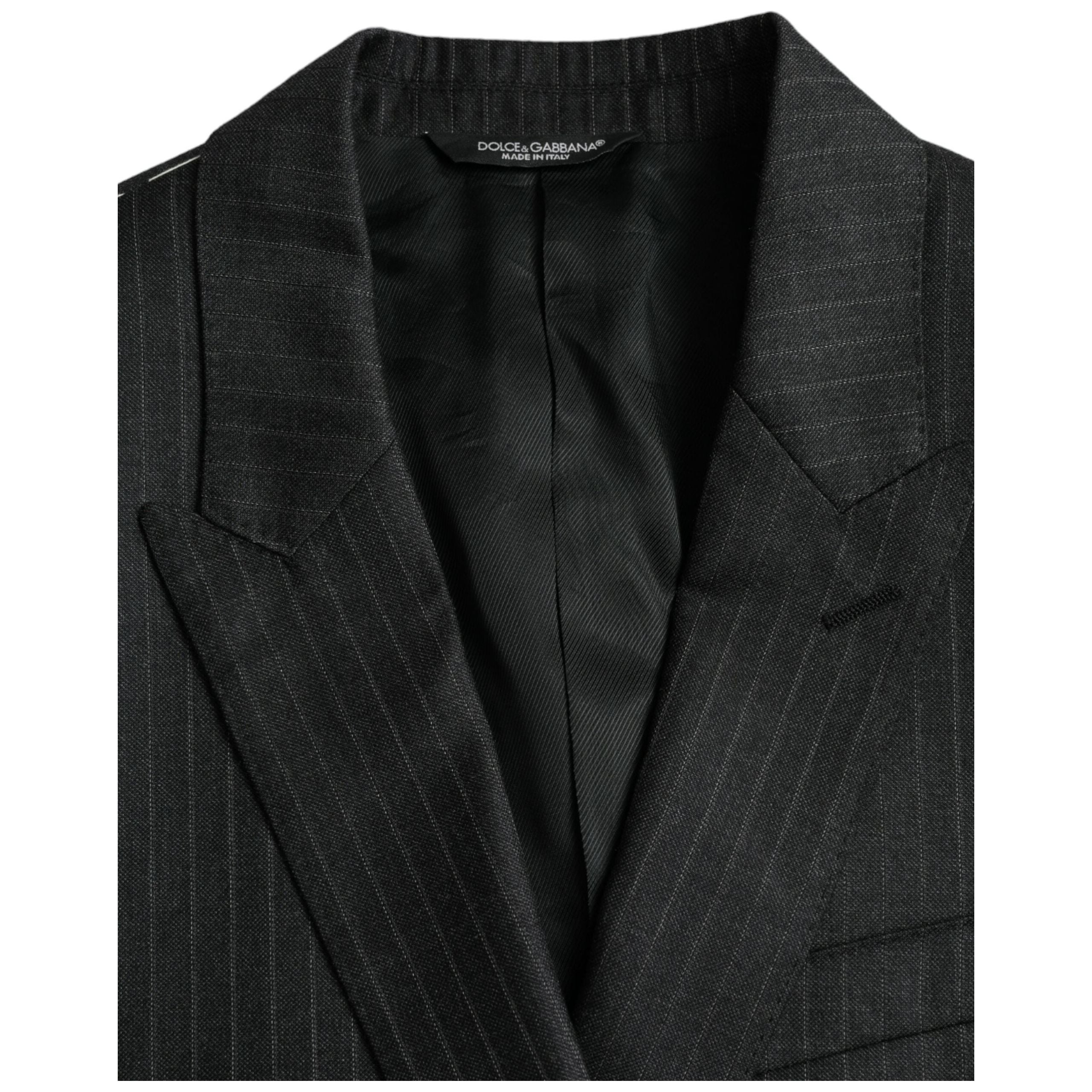 Dolce & Gabbana Black Wool Single Breasted Coat Blazer