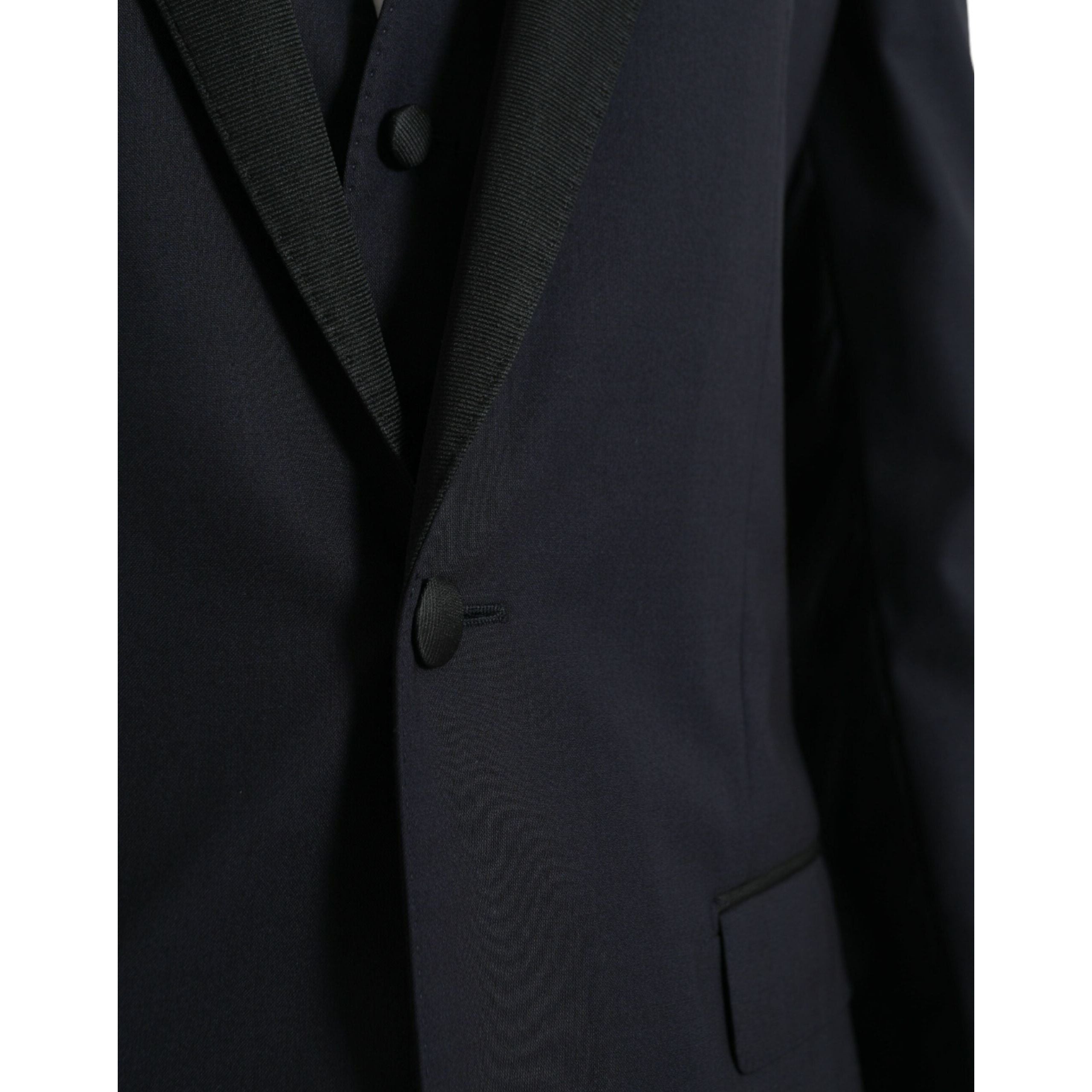 Dolce & Gabbana Dark Blue MARTINI Wool Formal 3 Piece Suit