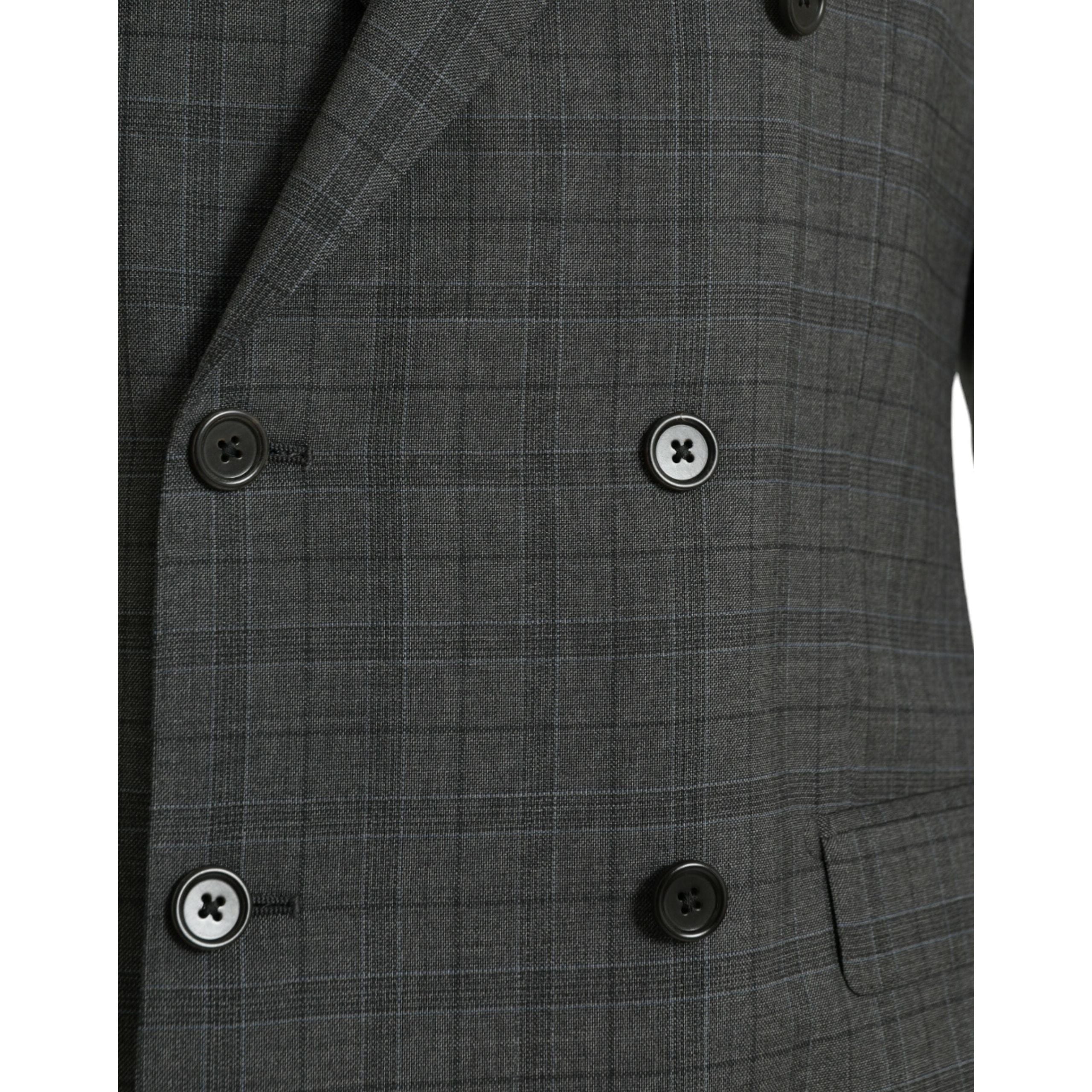 Dolce & Gabbana Gray Plaid Wool MARTINI Formal Suit
