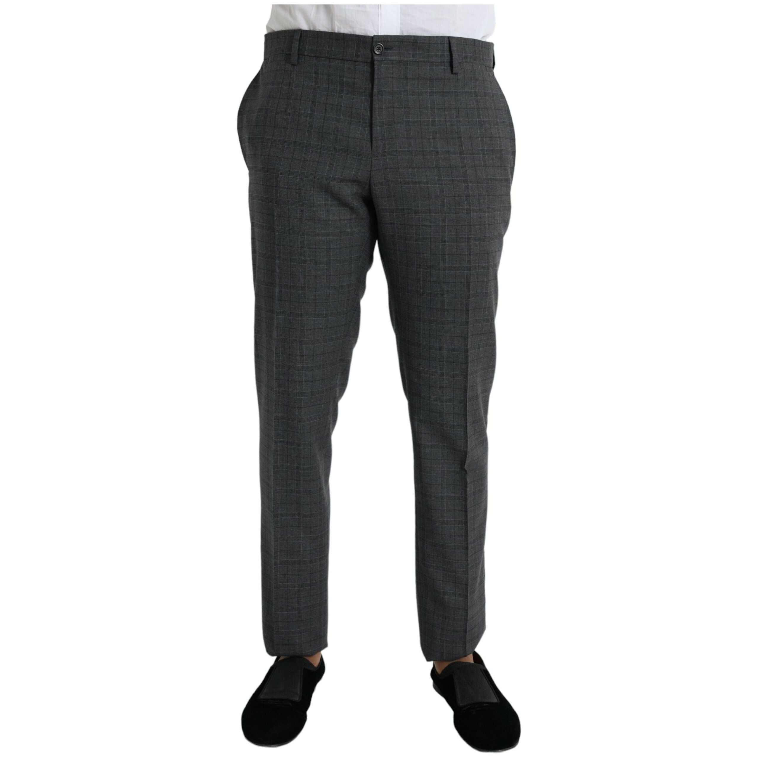 Dolce & Gabbana Gray Plaid Wool MARTINI Formal Suit