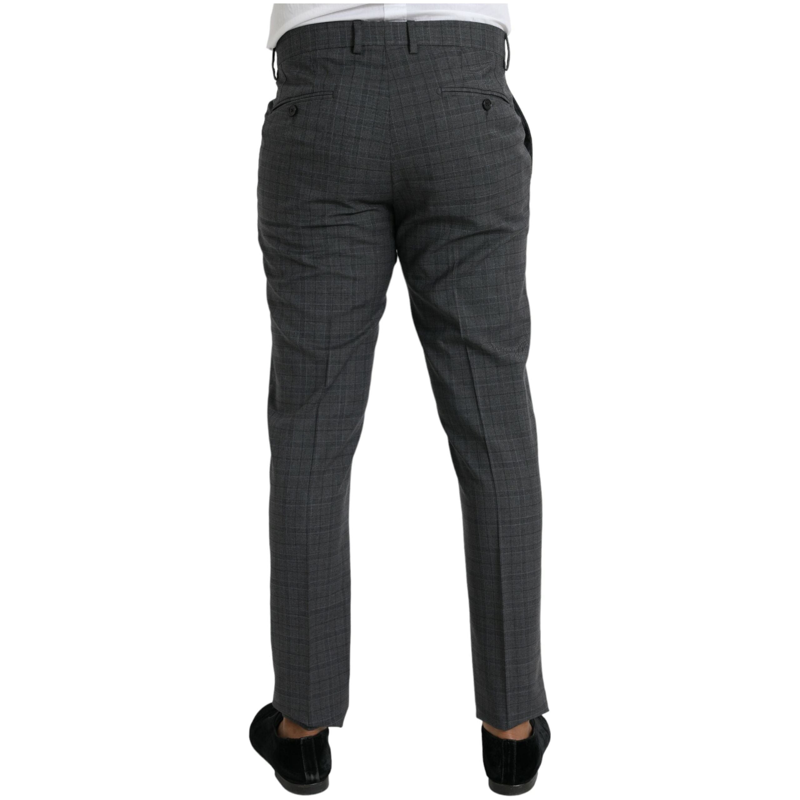Dolce & Gabbana Gray Plaid Wool MARTINI Formal Suit