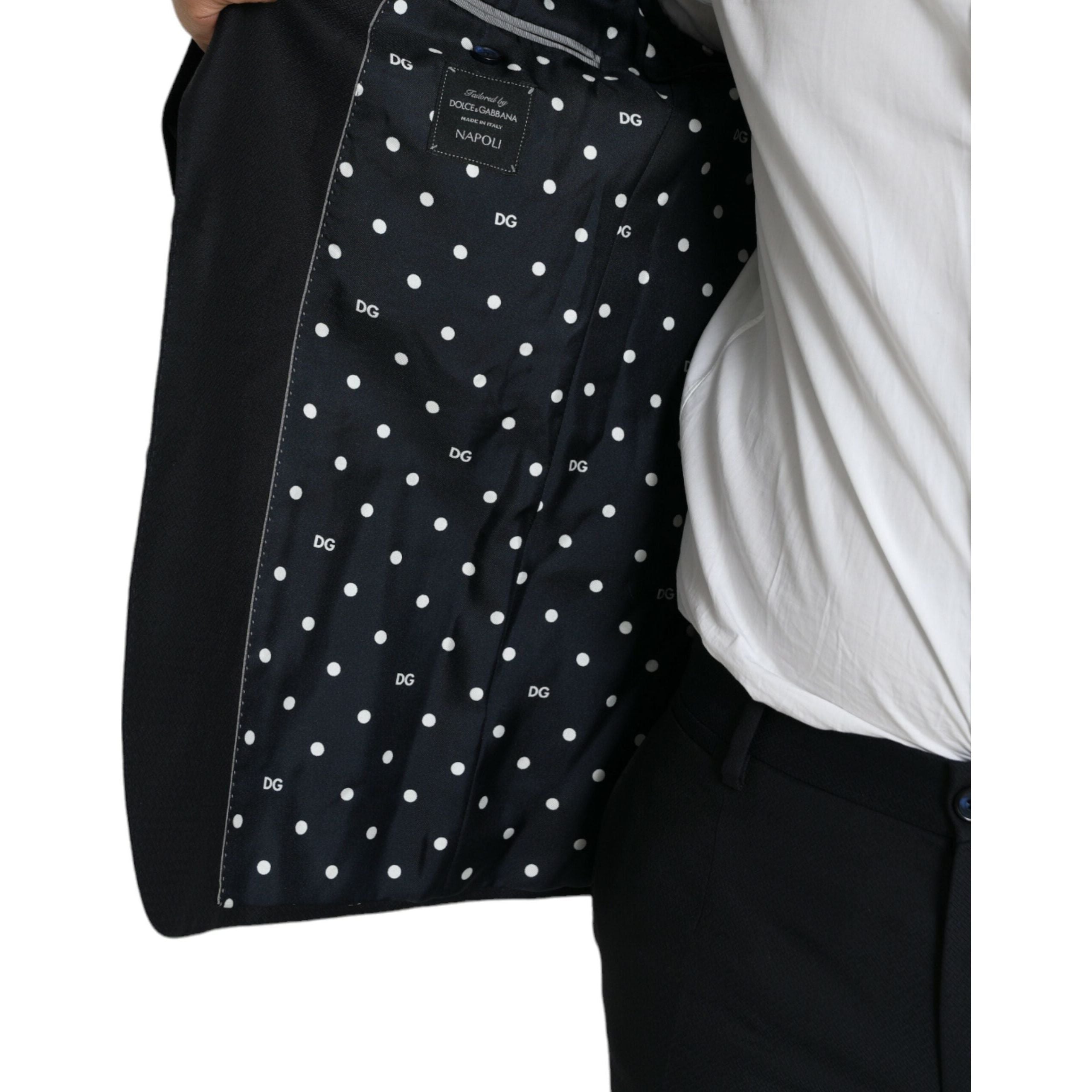 Dolce & Gabbana Dark Blue Wool NAPOLI Formal Suit