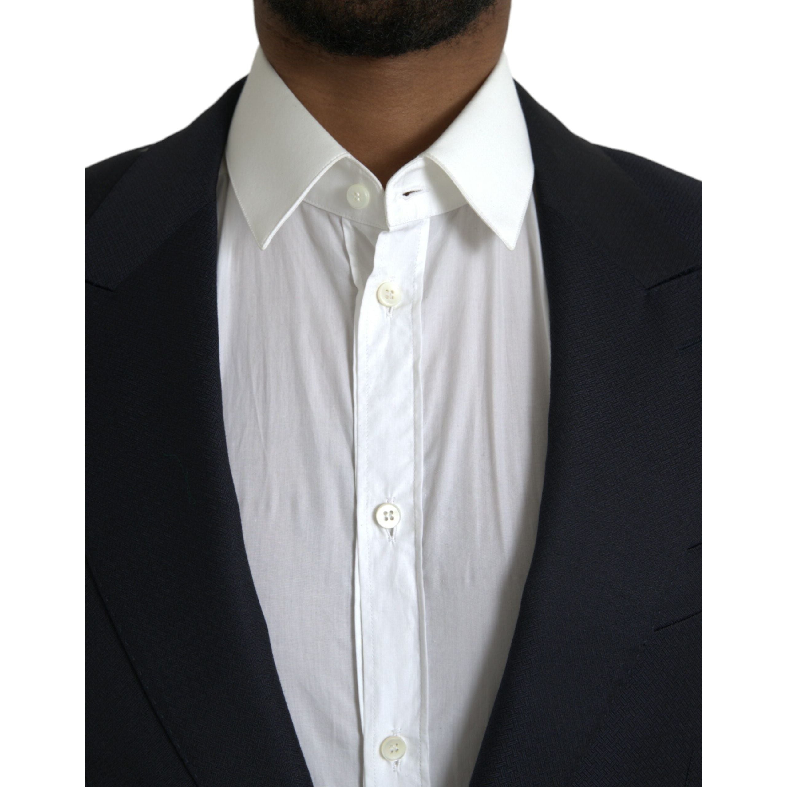 Dolce & Gabbana Dark Blue Wool NAPOLI Formal Suit