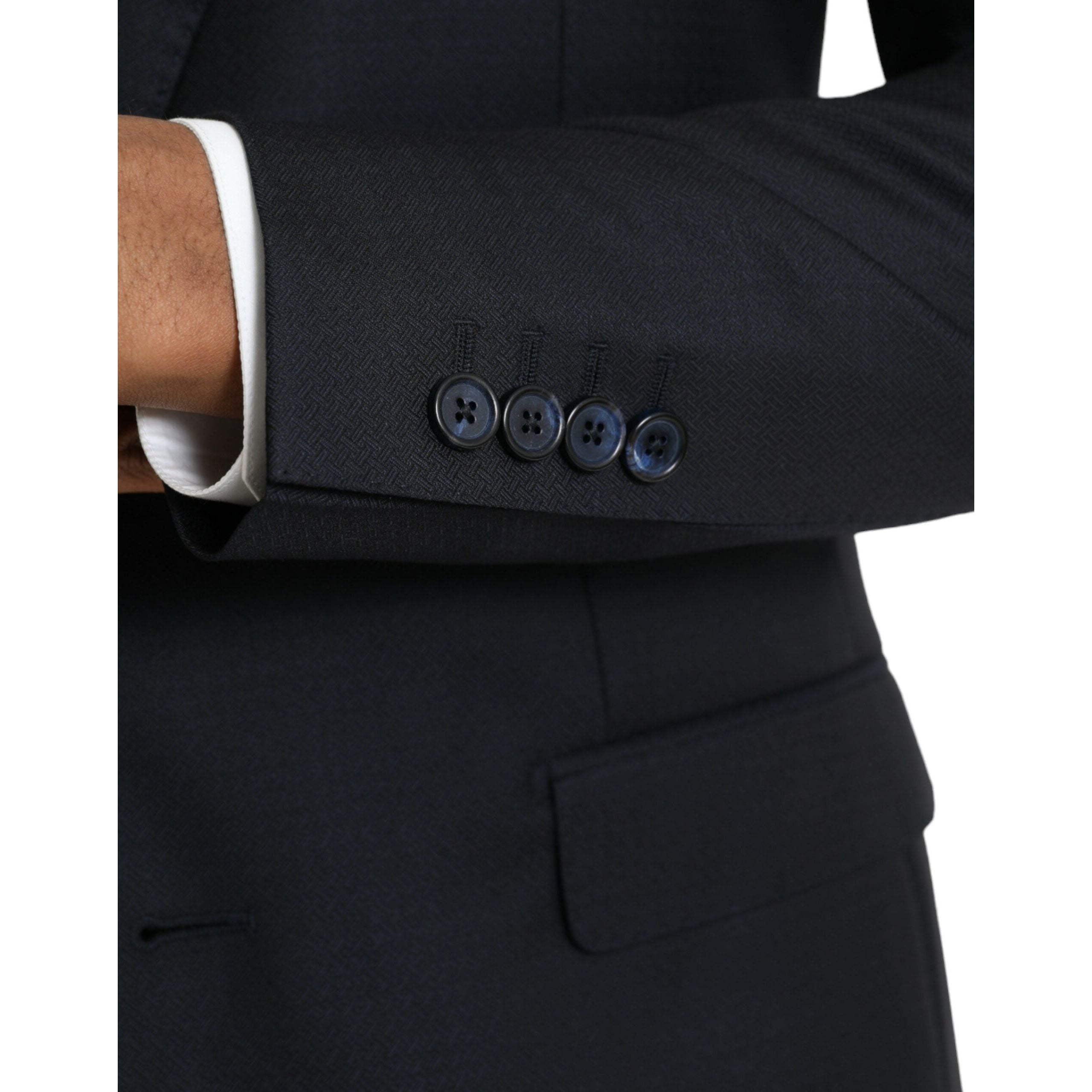 Dolce & Gabbana Dark Blue Wool NAPOLI Formal Suit