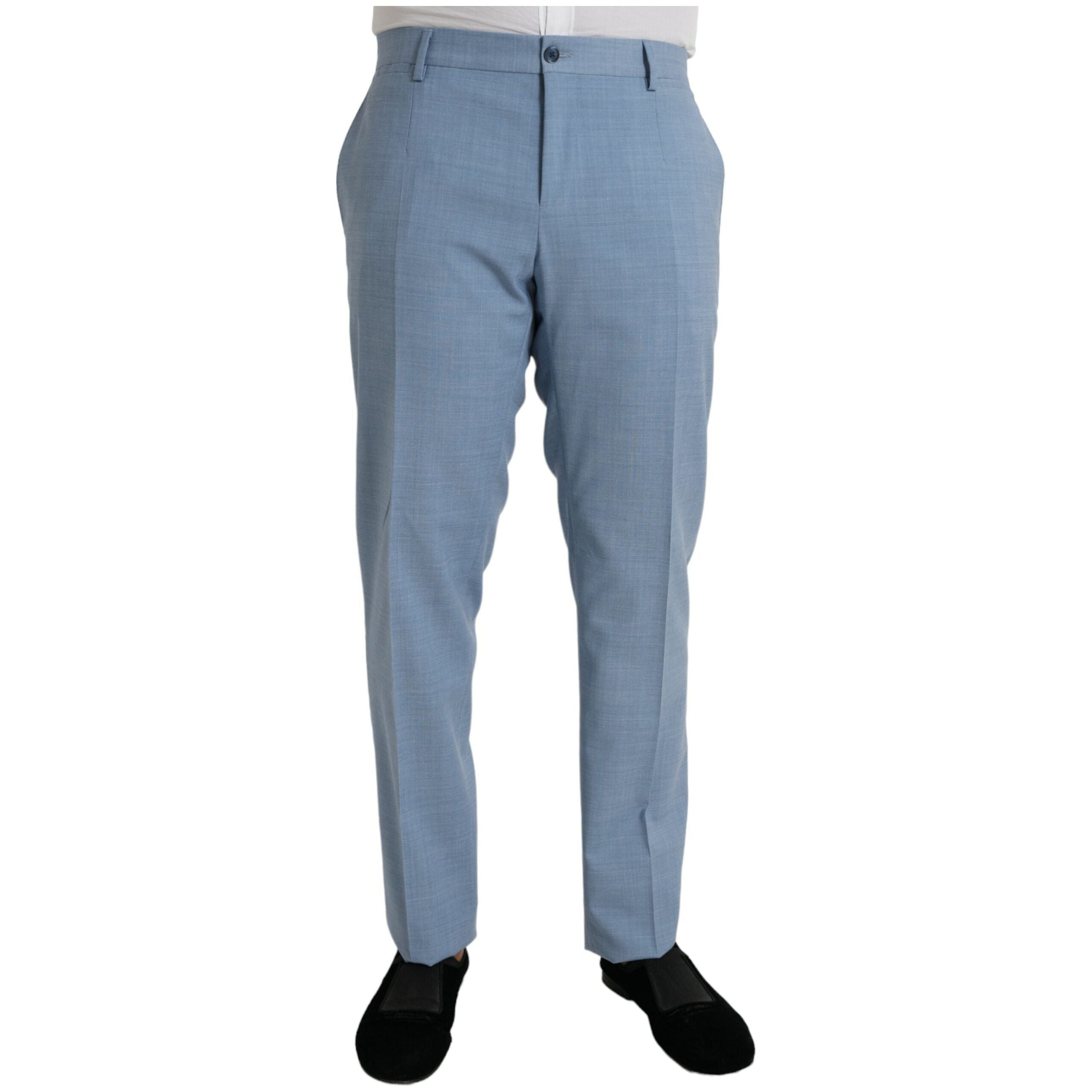 Dolce & Gabbana Light Blue Wool Formal 2 Piece Suit