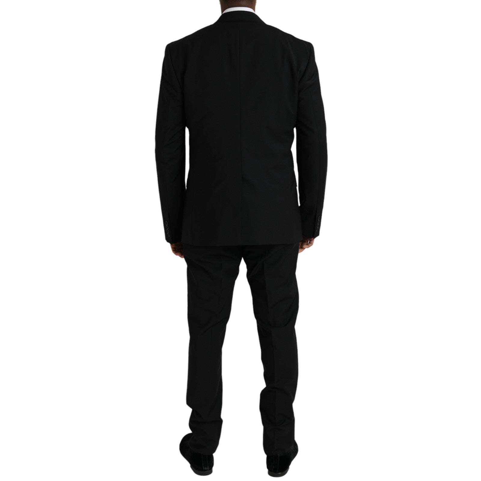 Dolce & Gabbana Black Wool Formal 3 Piece Suit