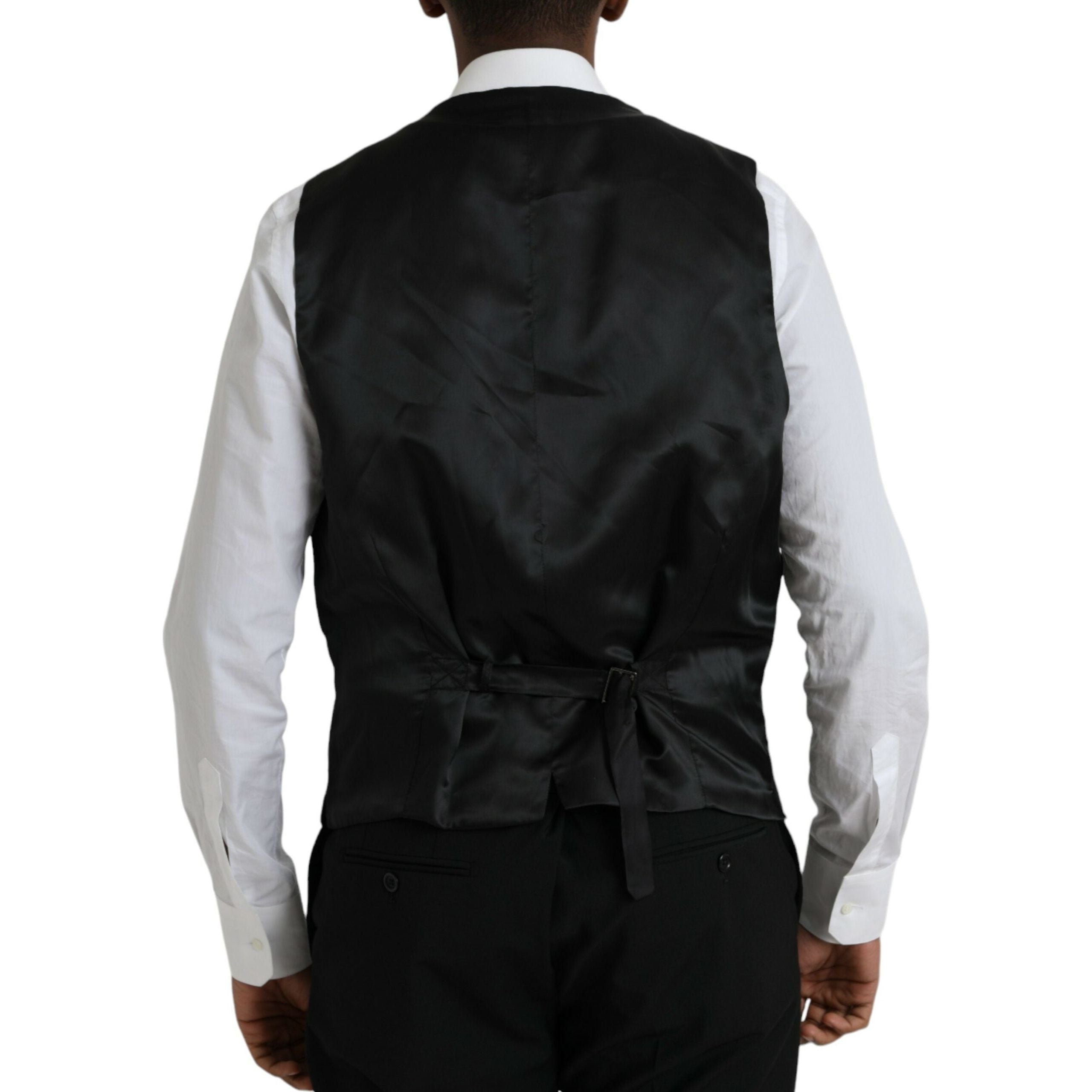 Dolce & Gabbana Black Wool Formal 3 Piece Suit