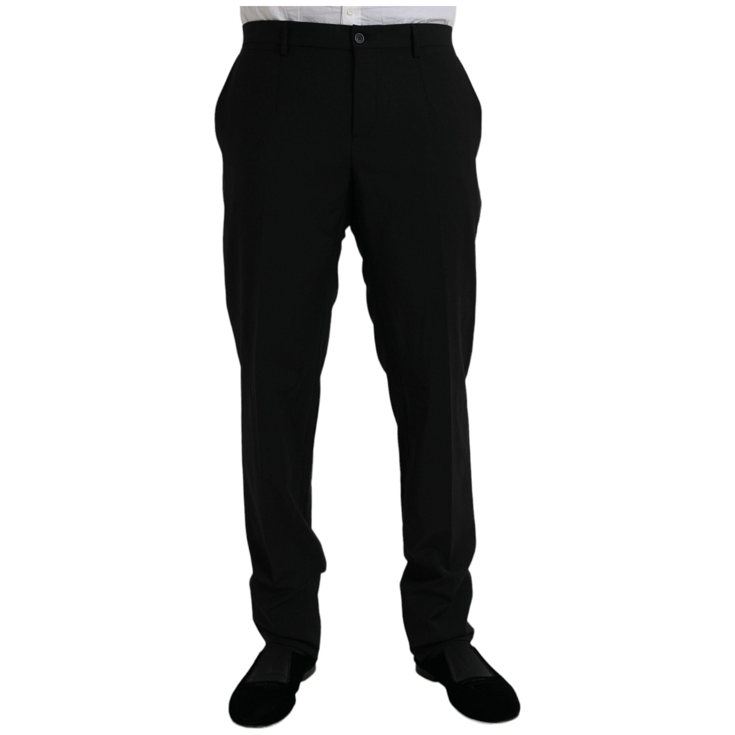 Dolce & Gabbana Black Wool Formal 3 Piece Suit