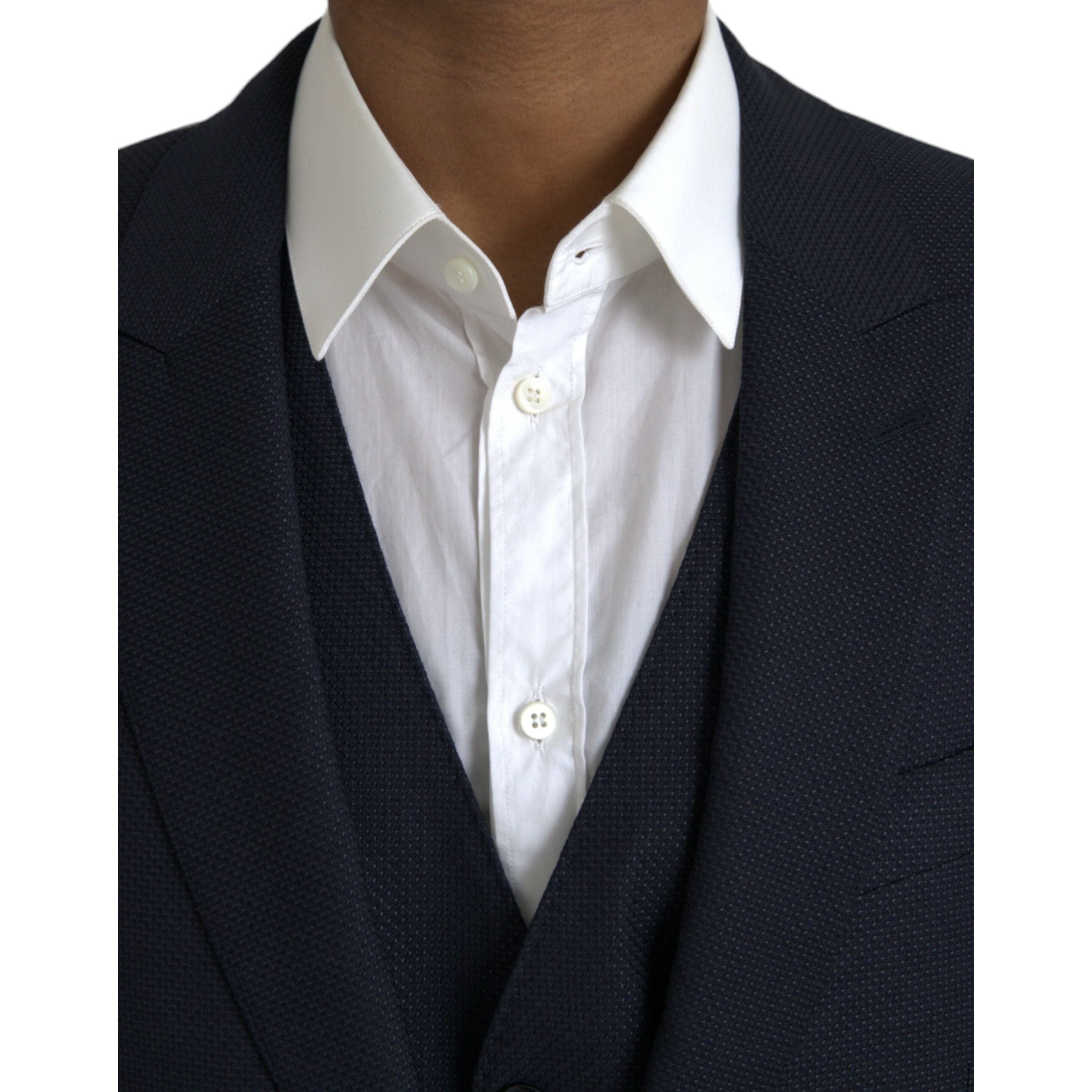 Dolce & Gabbana Blue Silk Formal 3 Piece Suit