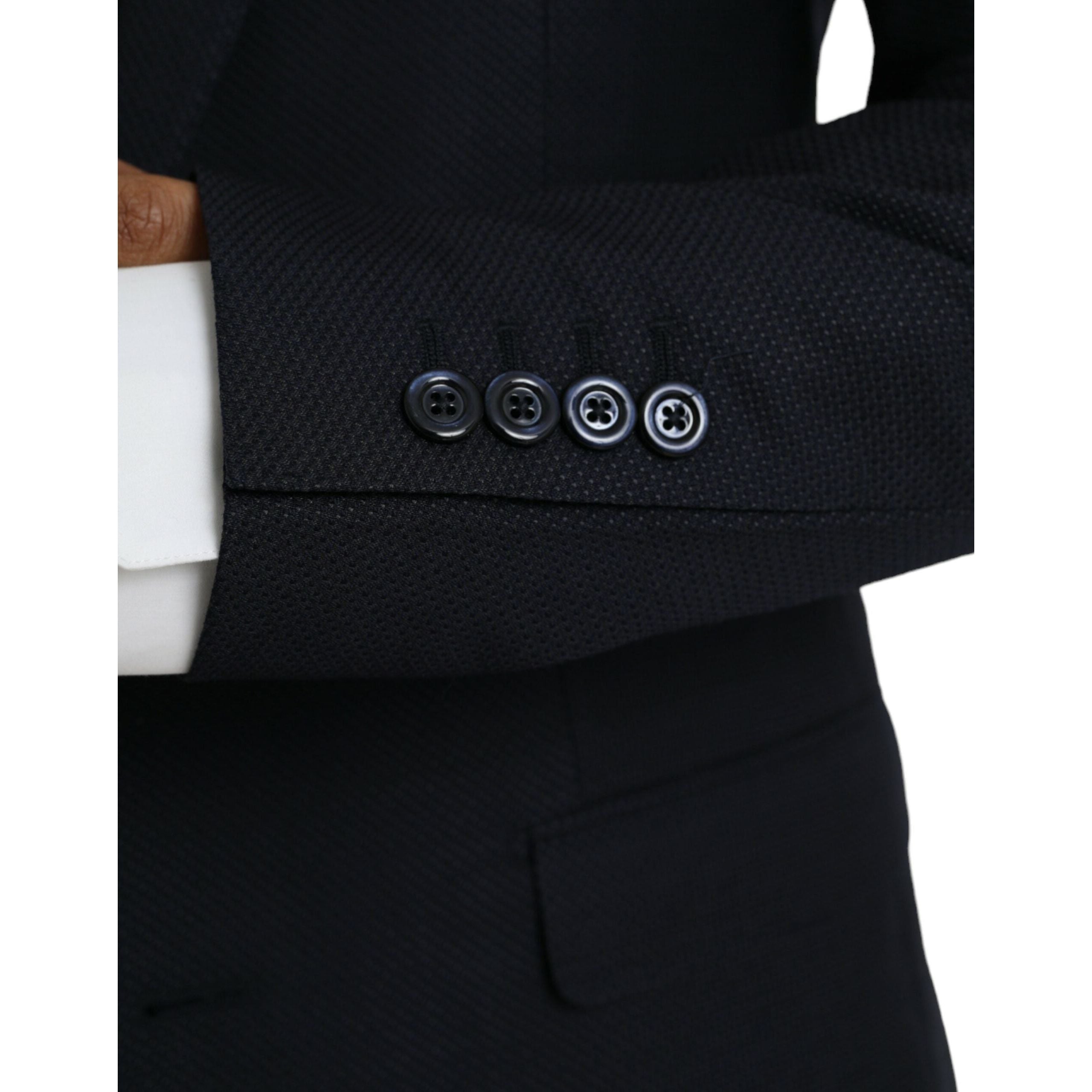 Dolce & Gabbana Blue Silk Formal 3 Piece Suit