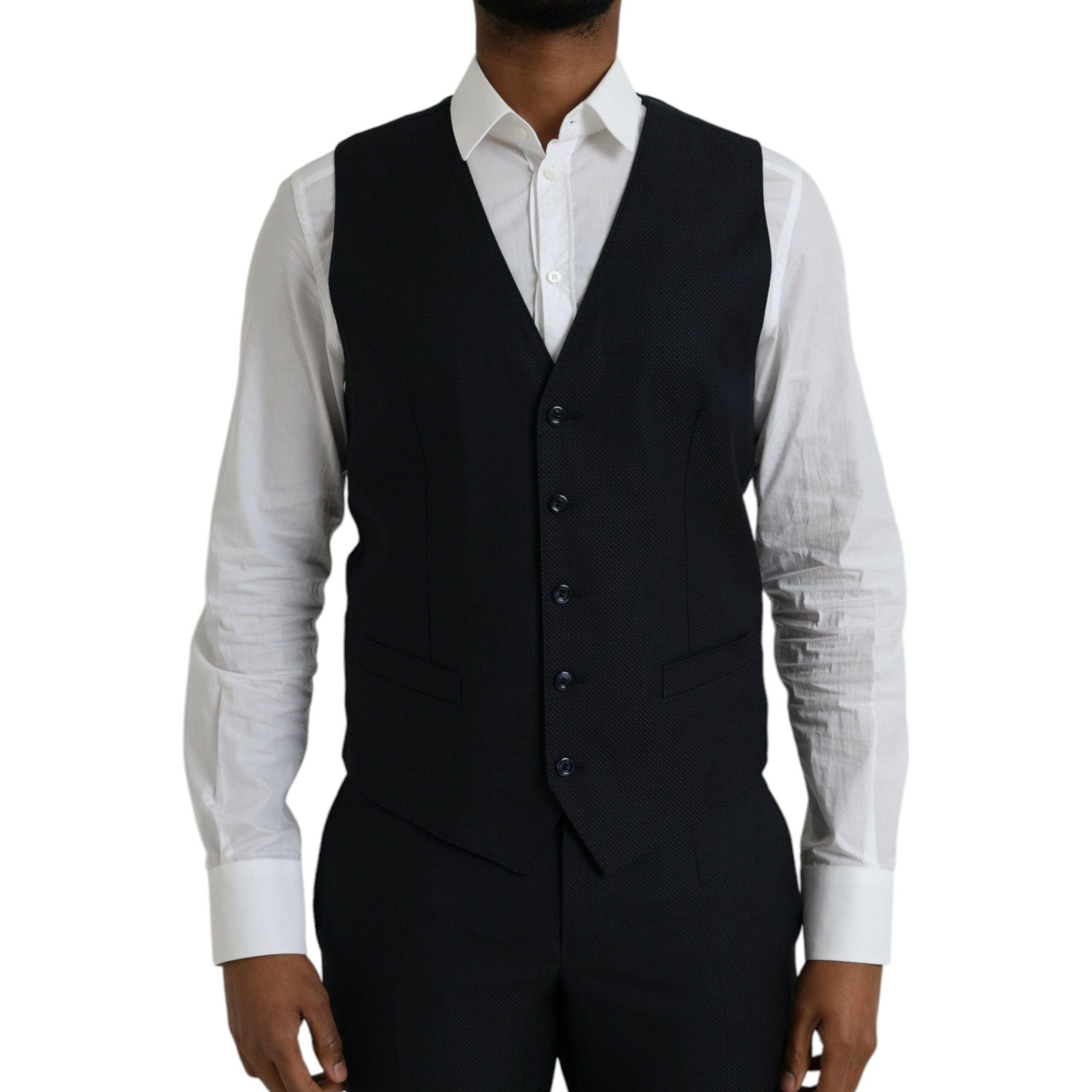 Dolce & Gabbana Blue Silk Formal 3 Piece Suit