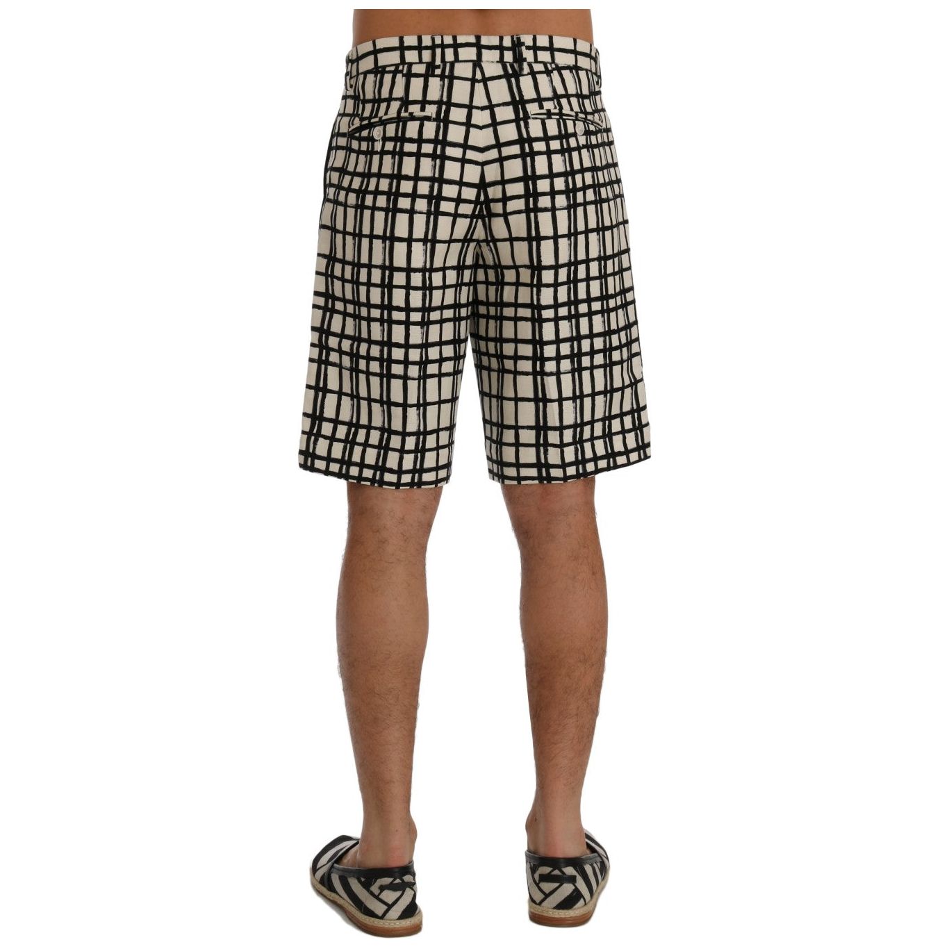 Dolce & Gabbana Black Striped Cotton-Linen Shorts