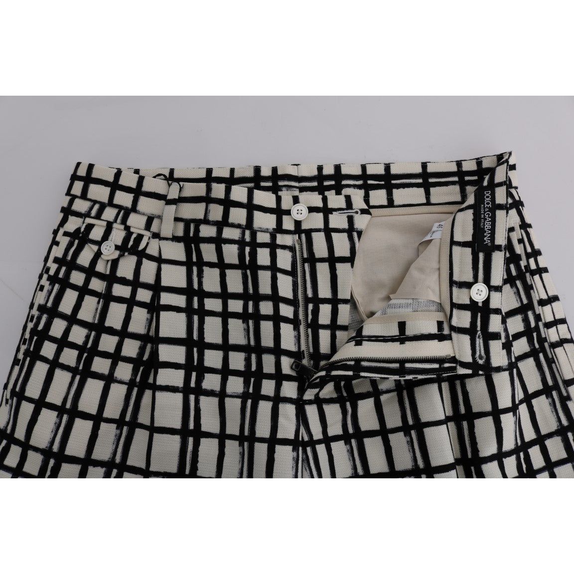Dolce & Gabbana Black Striped Cotton-Linen Shorts