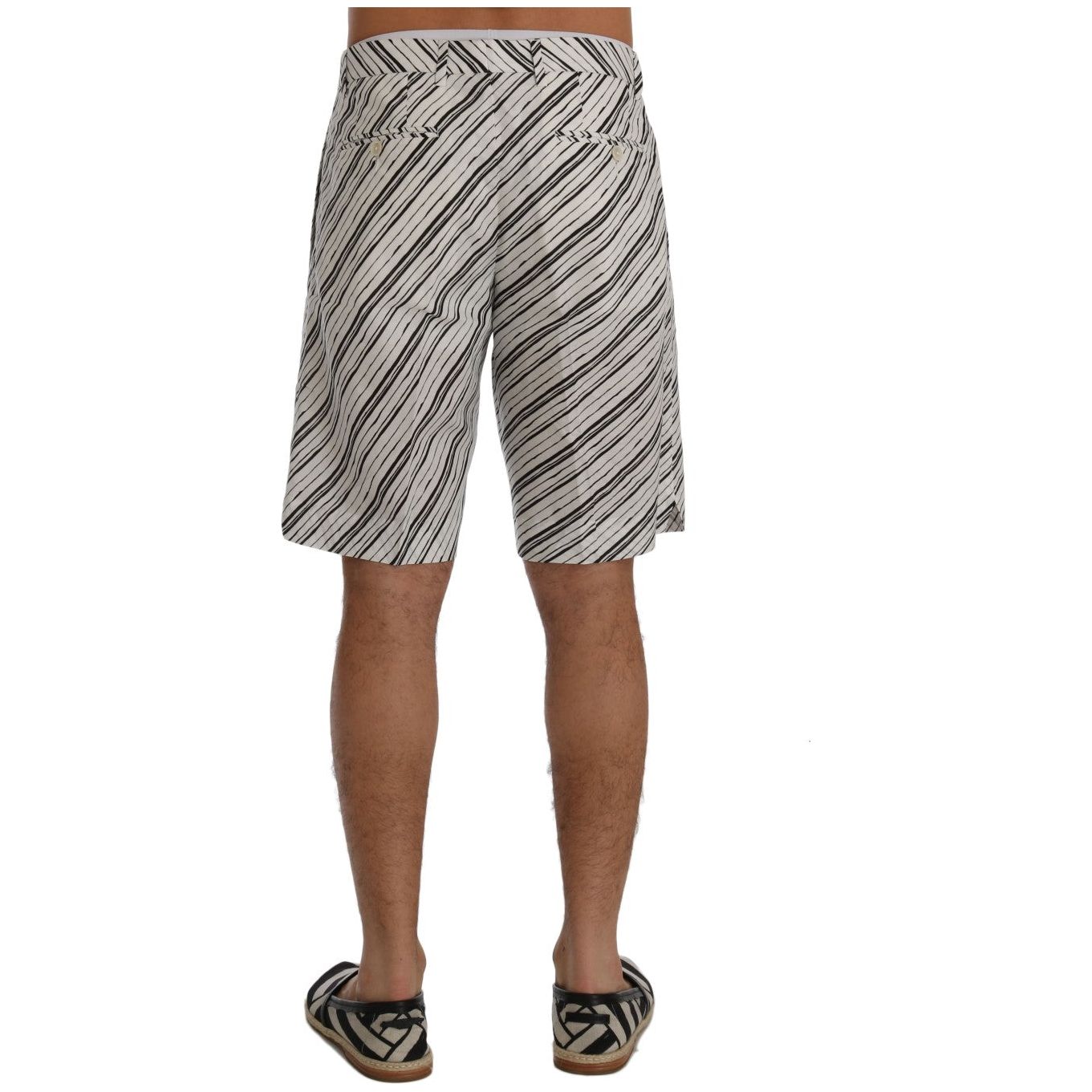 Dolce & Gabbana Blue Cotton-Linen Elegant Shorts Luxe