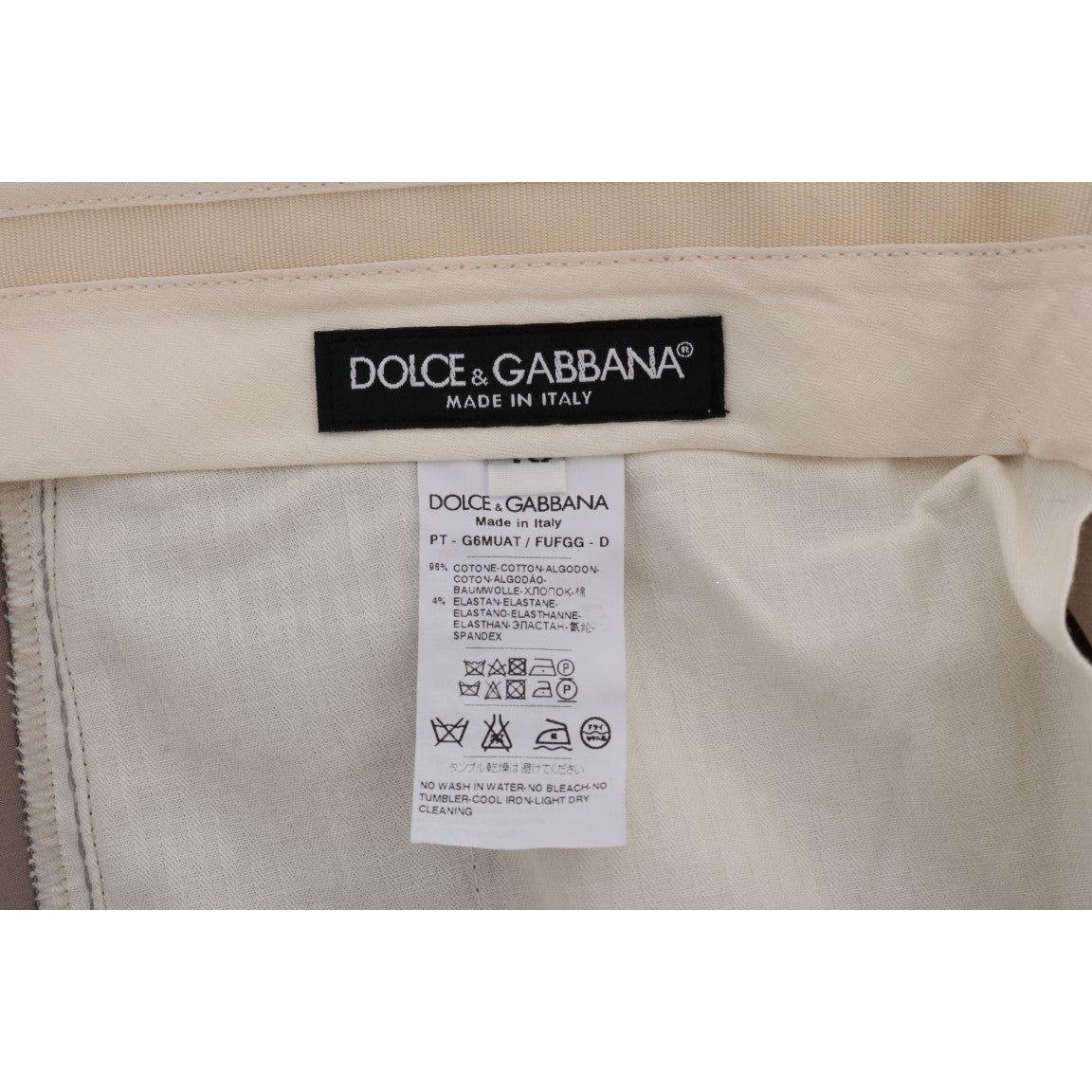 Dolce & Gabbana Beige Cotton Chinos Casual Pants