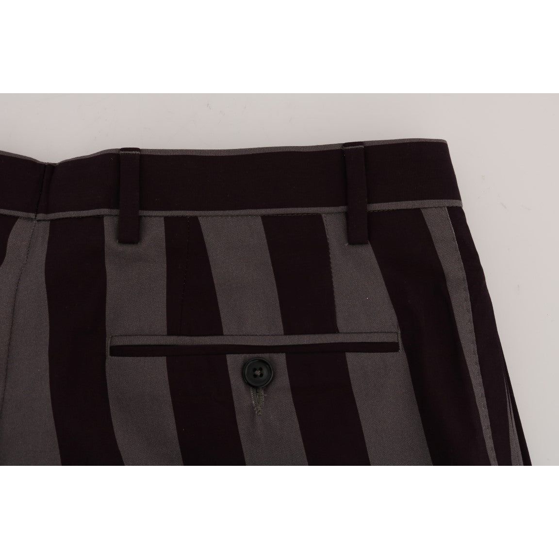 Dolce & Gabbana Grey Purple Striped Cotton Shorts