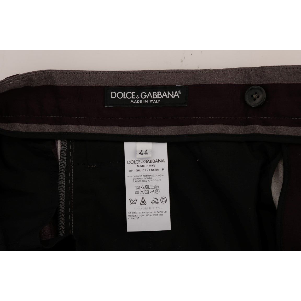 Dolce & Gabbana Grey Purple Striped Cotton Shorts