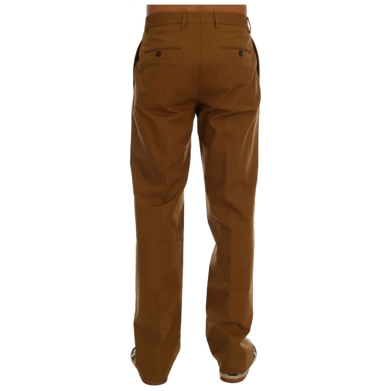 Dolce & Gabbana Brown Cotton Formal Trousers