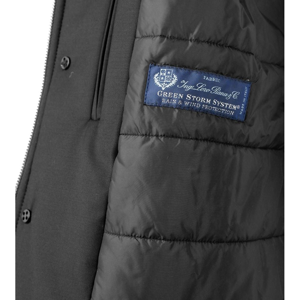 Made in Italy Black Wool Jacket for Timeless Elegance