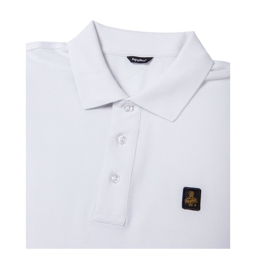 Refrigiwear White Cotton Polo with Embroidered Logo