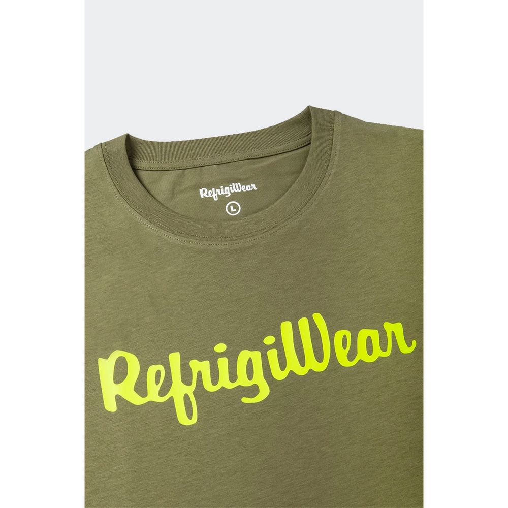 Refrigiwear Army Green Cotton Tee with Contrast Logo