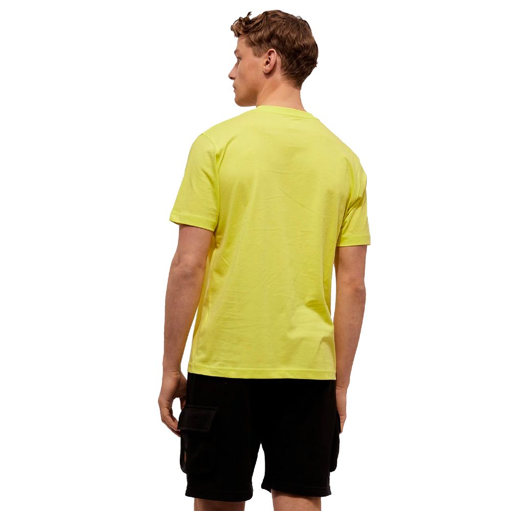 Refrigiwear Yellow Cotton T-Shirt Embossed Logo Luxe