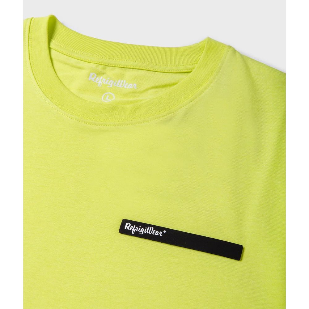 Refrigiwear Yellow Cotton T-Shirt Embossed Logo Luxe
