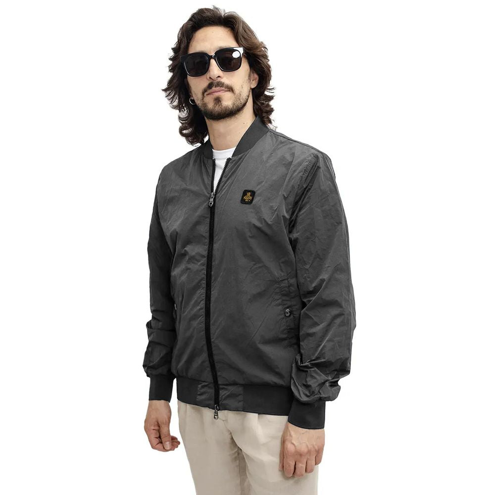Refrigiwear Black Garment-Dyed Nylon Bomber Jacket