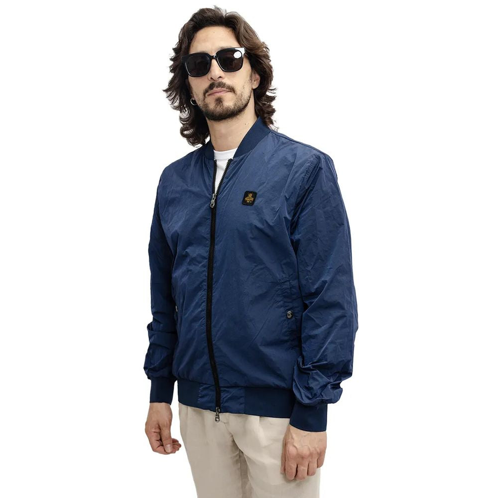 Refrigiwear Blue Garment-Dyed Nylon Bomber Jacket