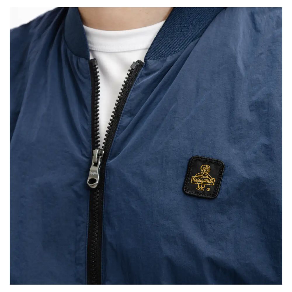 Refrigiwear Blue Garment-Dyed Nylon Bomber Jacket