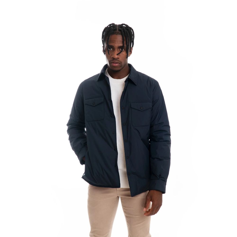People Of Shibuya Grey Technical Fabric Jacket with Button Closure
