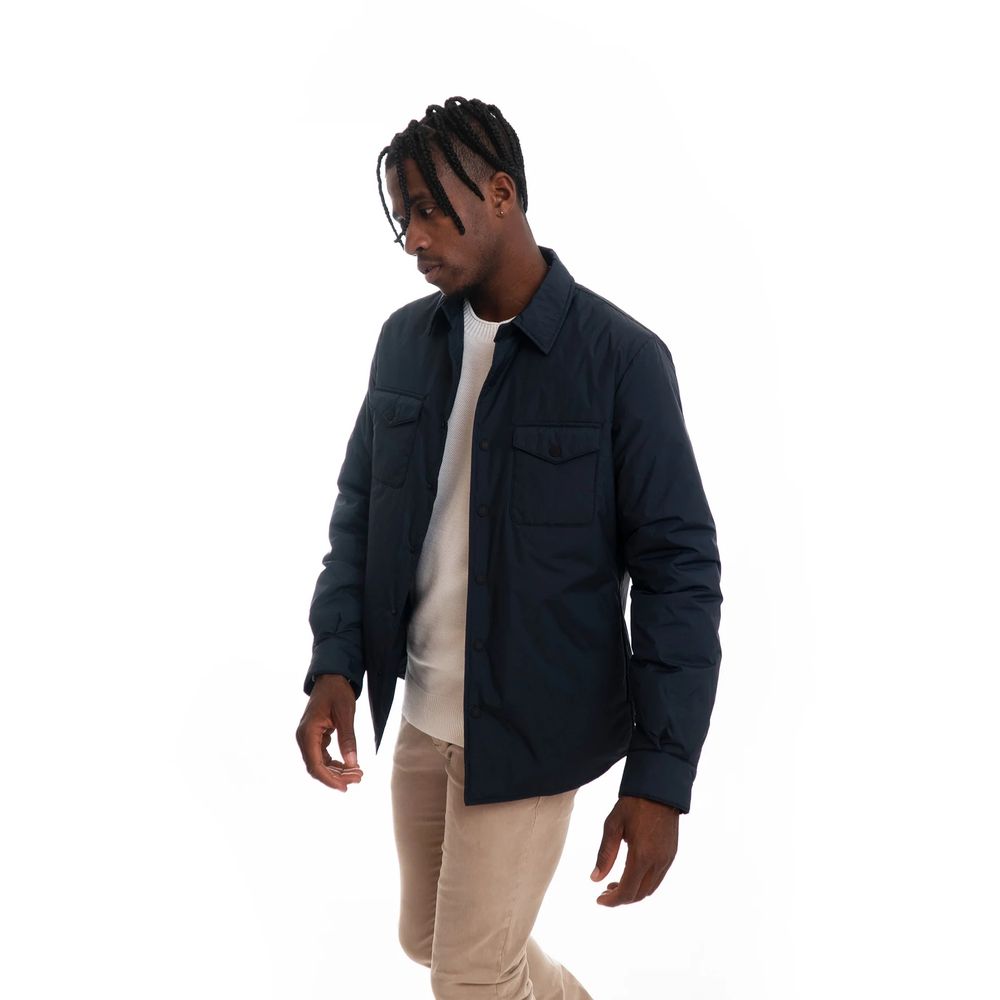 People Of Shibuya Grey Technical Fabric Jacket with Button Closure