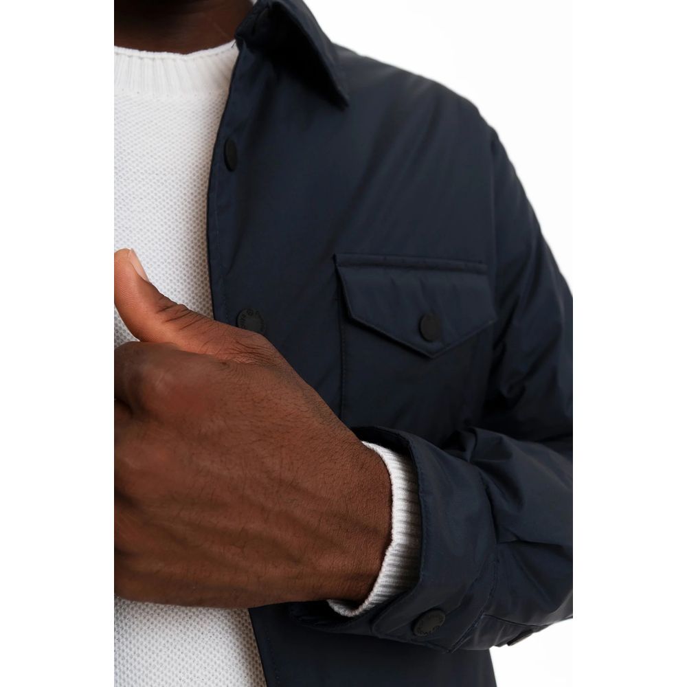 People Of Shibuya Grey Technical Fabric Jacket with Button Closure