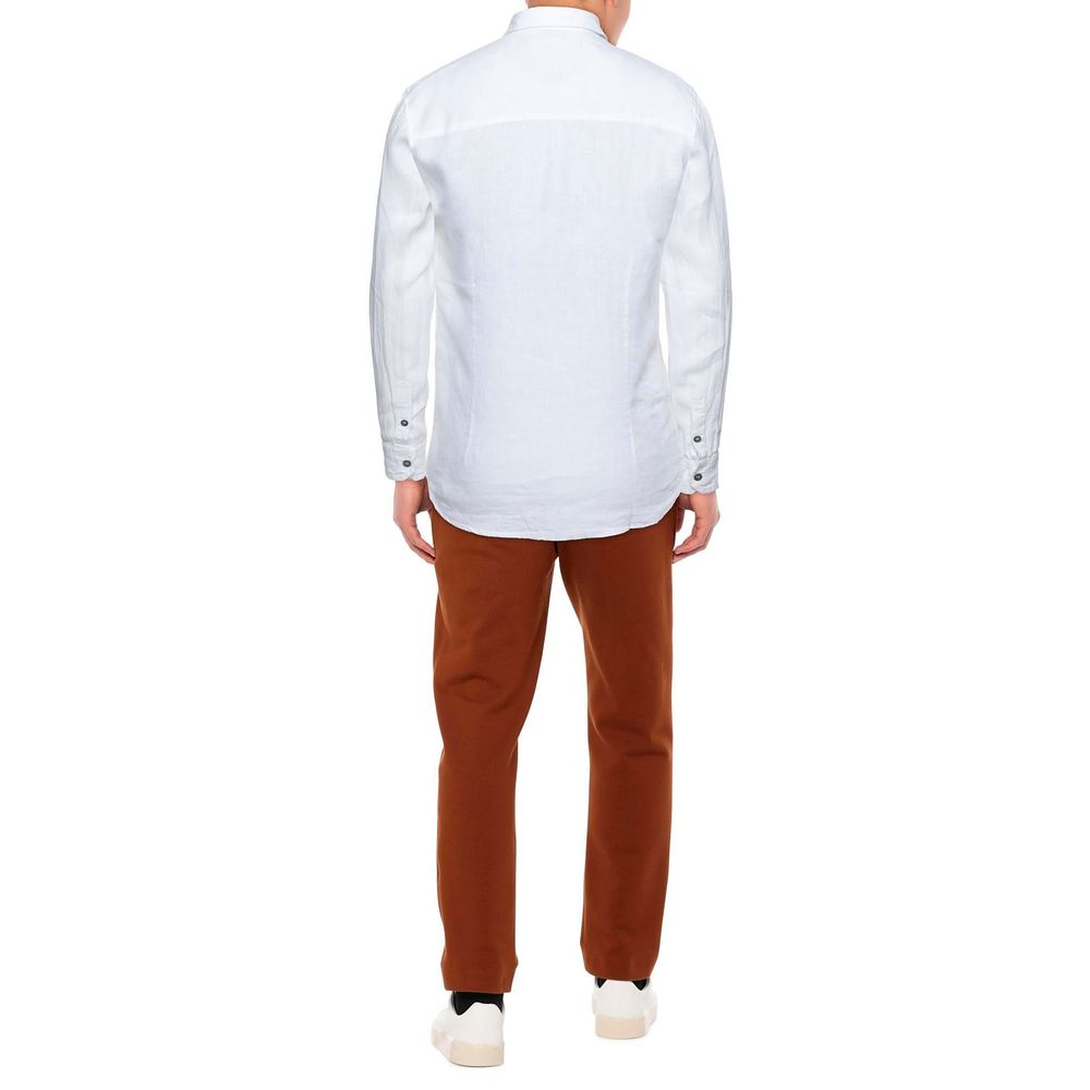 Alpha Studio White Linen Shirt for Effortless Style