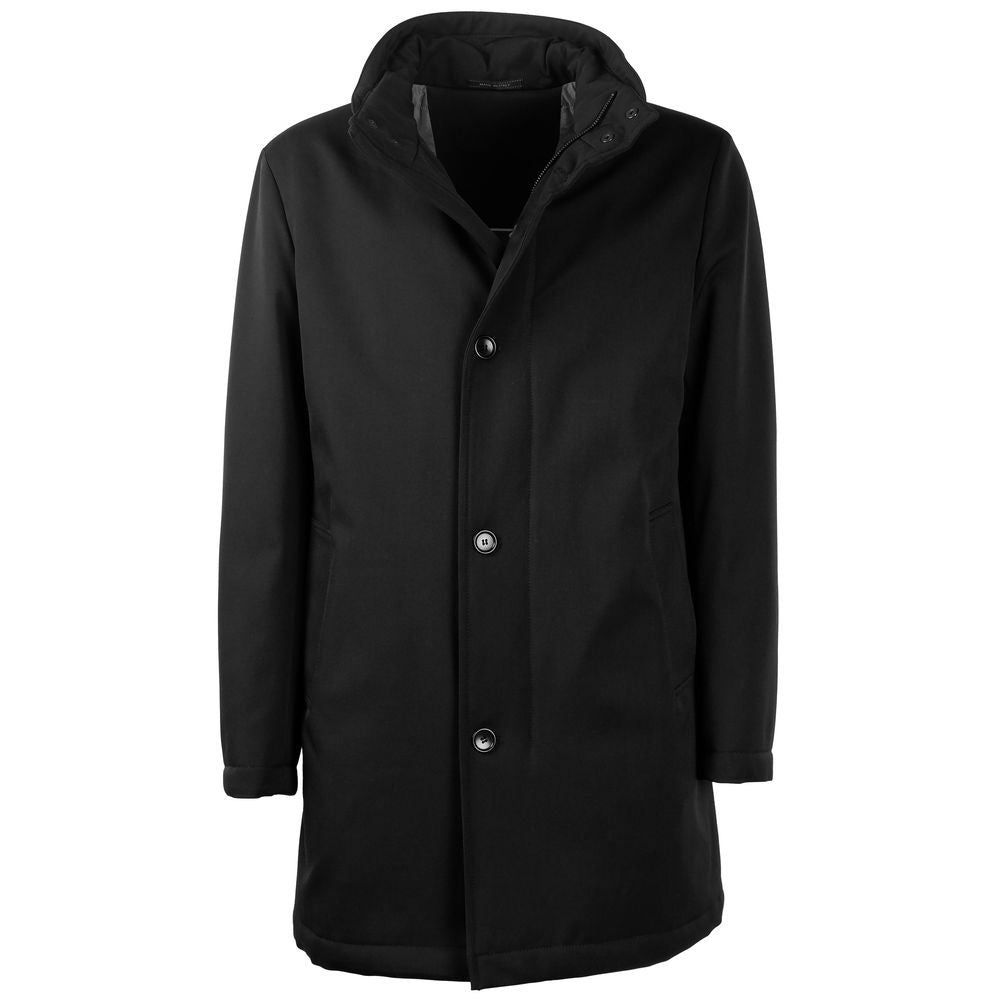 Made in Italy Black Wool Jacket for Timeless Elegance