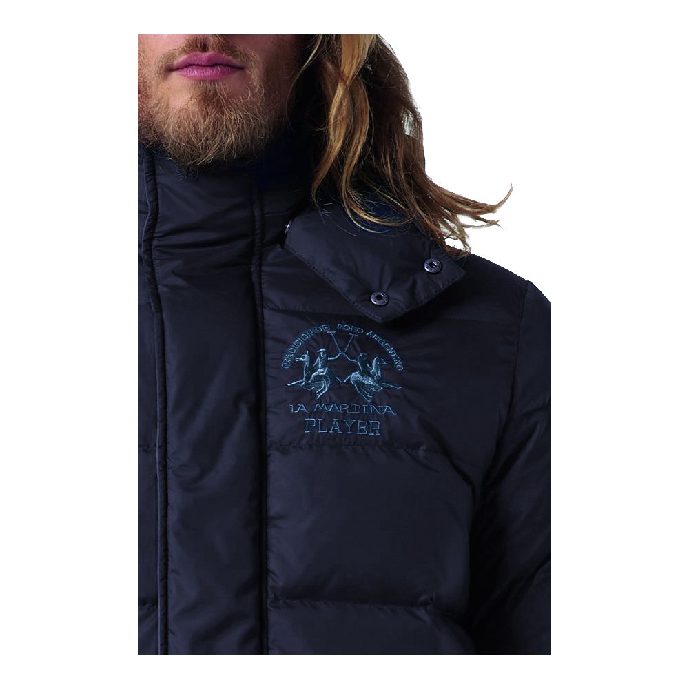 La Martina Blue Nylon Sports Jacket for Elevated Style