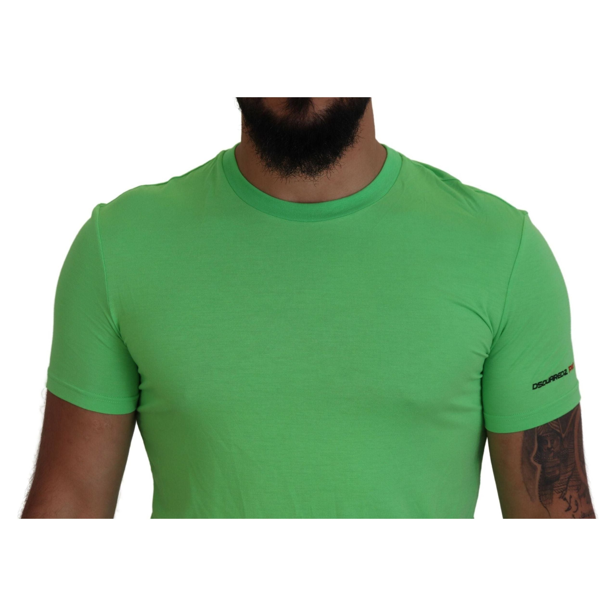 Dsquared² Green Modal Short Sleeves Crewneck T-shirt