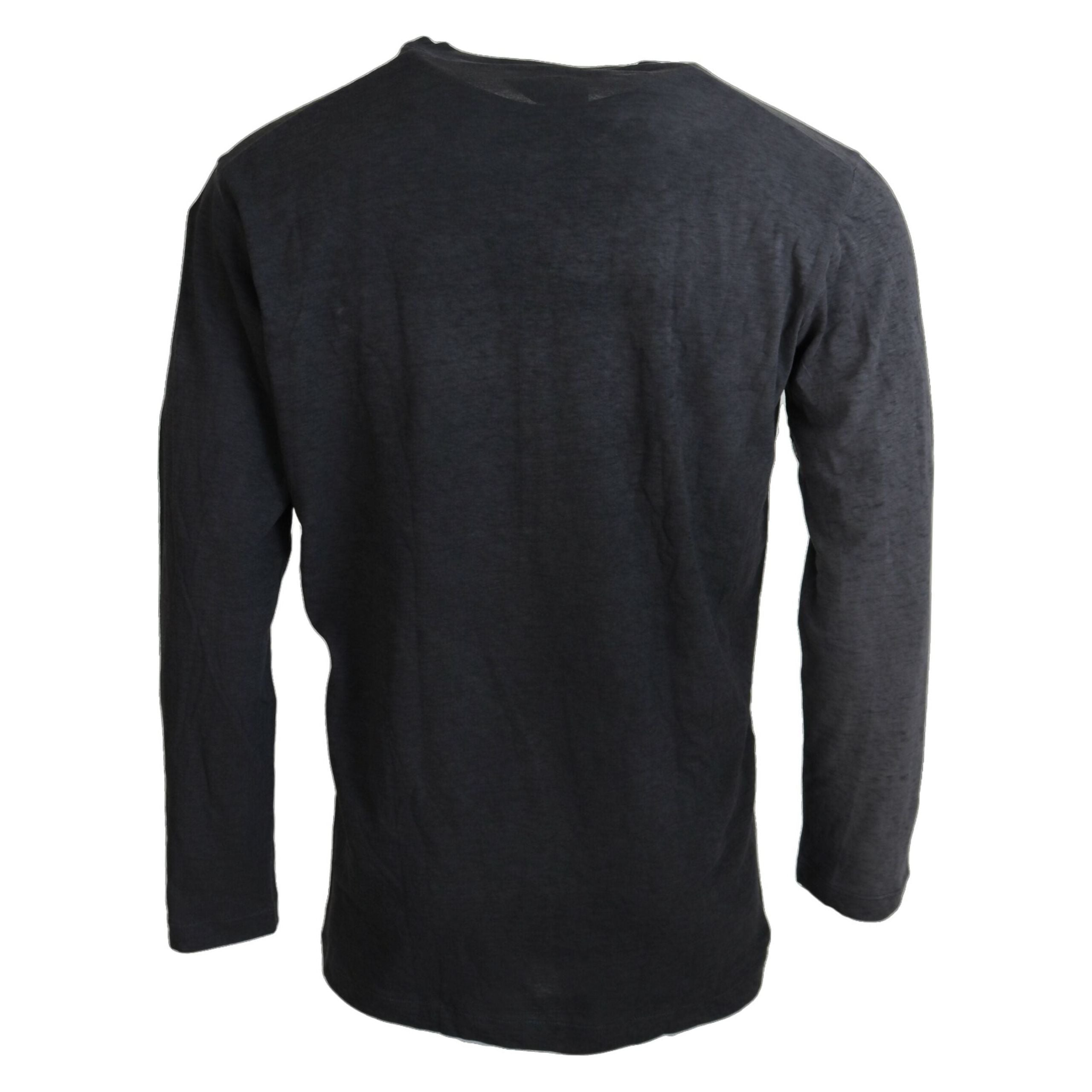 Dsquared² Black Cotton Linen Long Sleeves Pullover Sweater