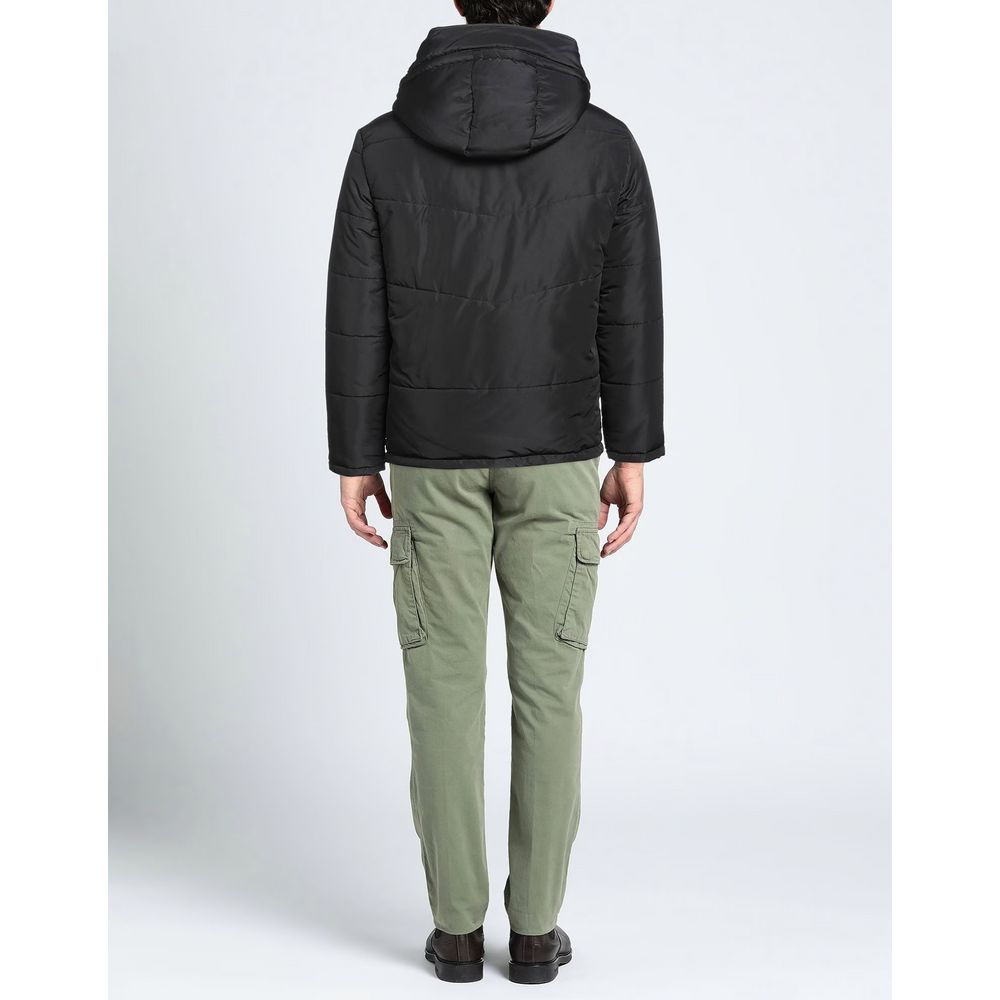 Aquascutum Black Wool Jacket with Removable Hood