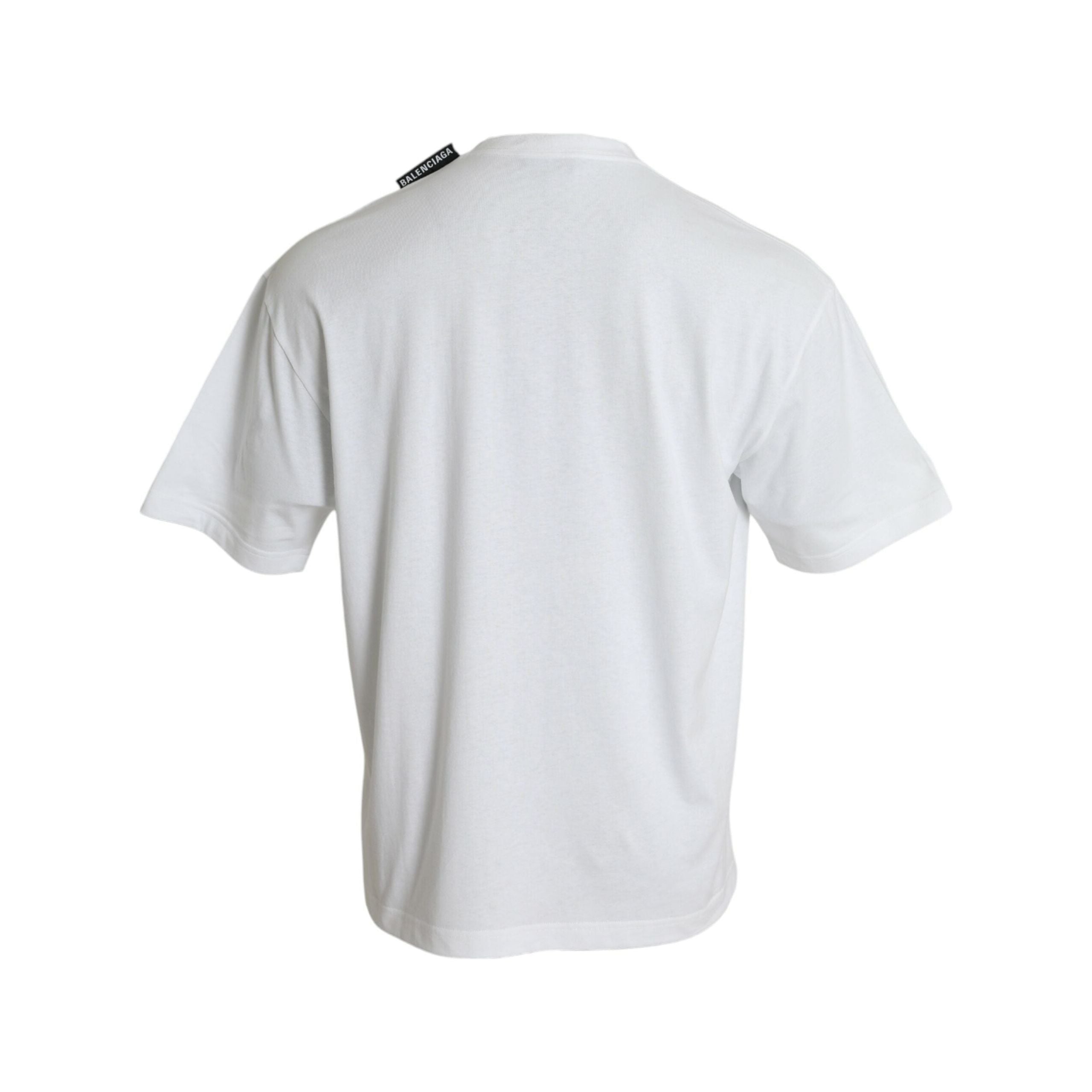 Balenciaga Off White Cotton Jersey Round Neck T-shirt Luxe