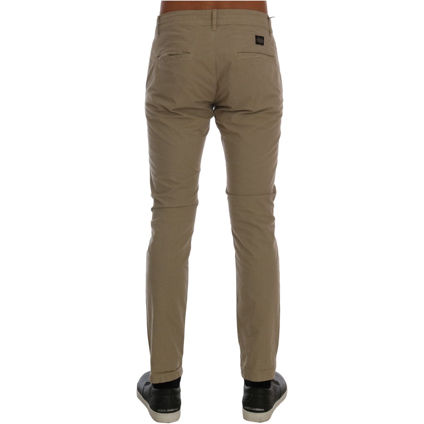 Daniele Alessandrini Beige Cotton Chinos for Sophisticated Style