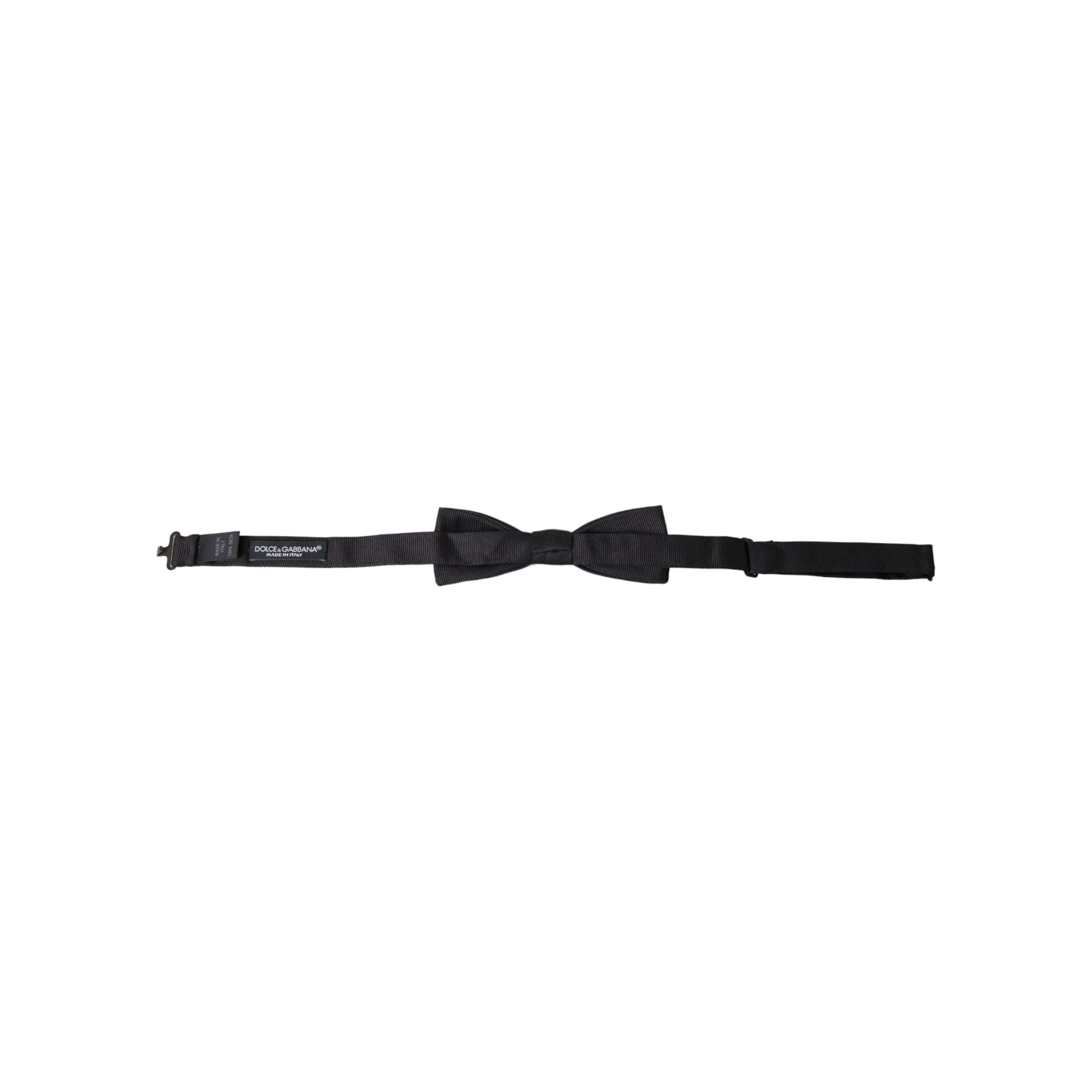 Dolce & Gabbana Black Silk Adjustable Neck Bow Tie