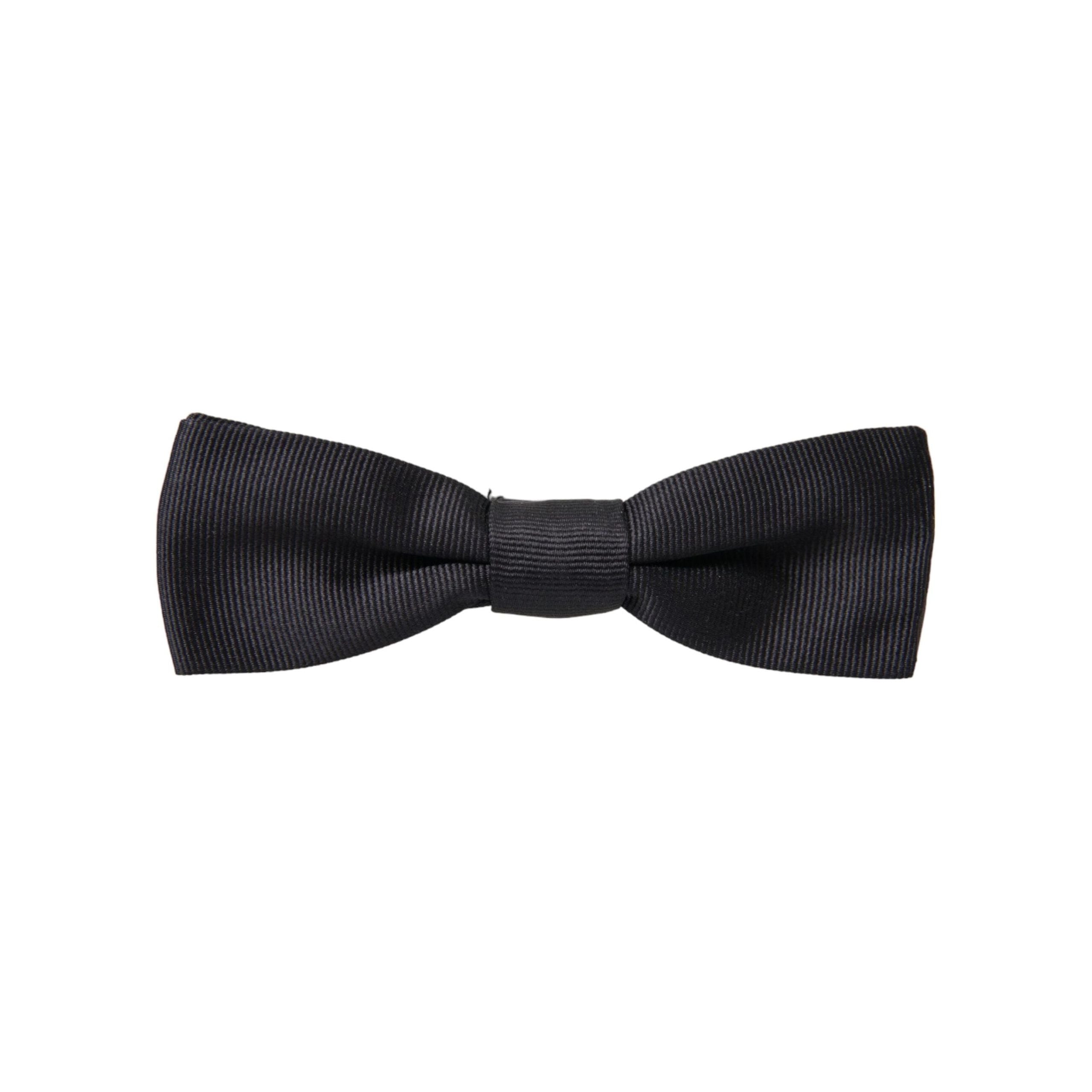 Dolce & Gabbana Black Silk Adjustable Neck Bow Tie