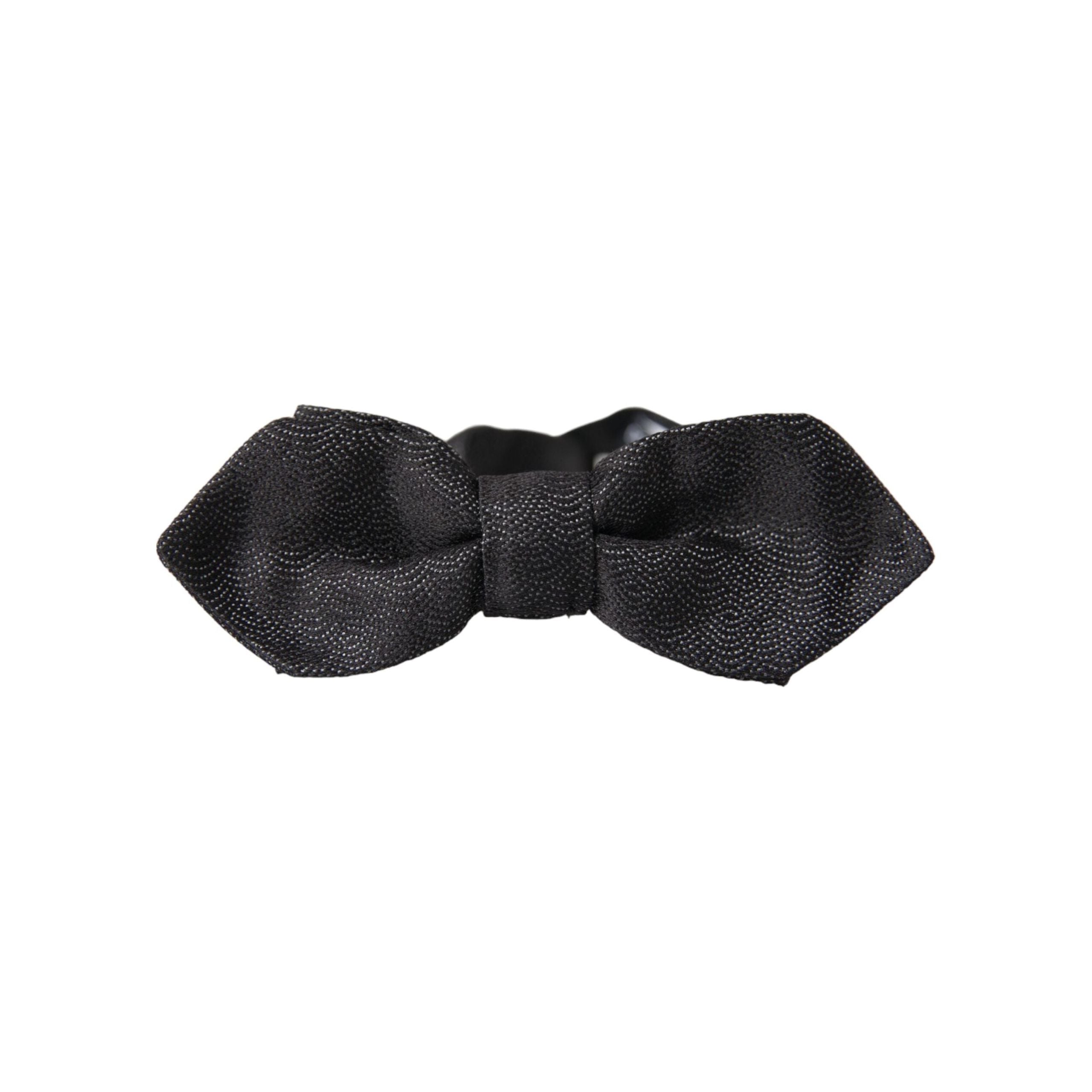 Dolce & Gabbana Black Silk Adjustable Neck Bow Tie