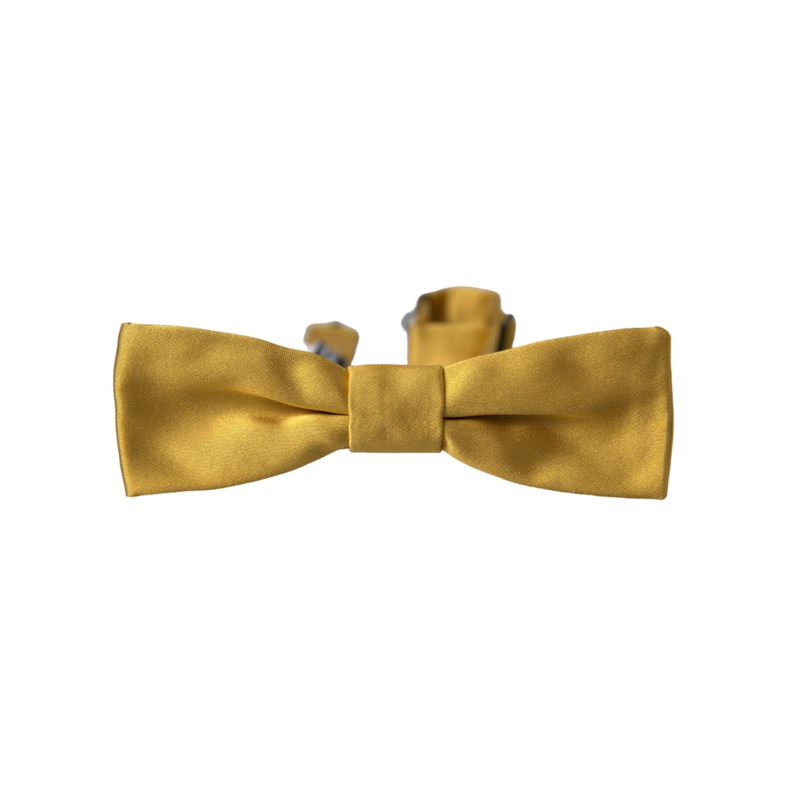 Dolce & Gabbana Yellow Silk Adjustable Neck Bow Tie