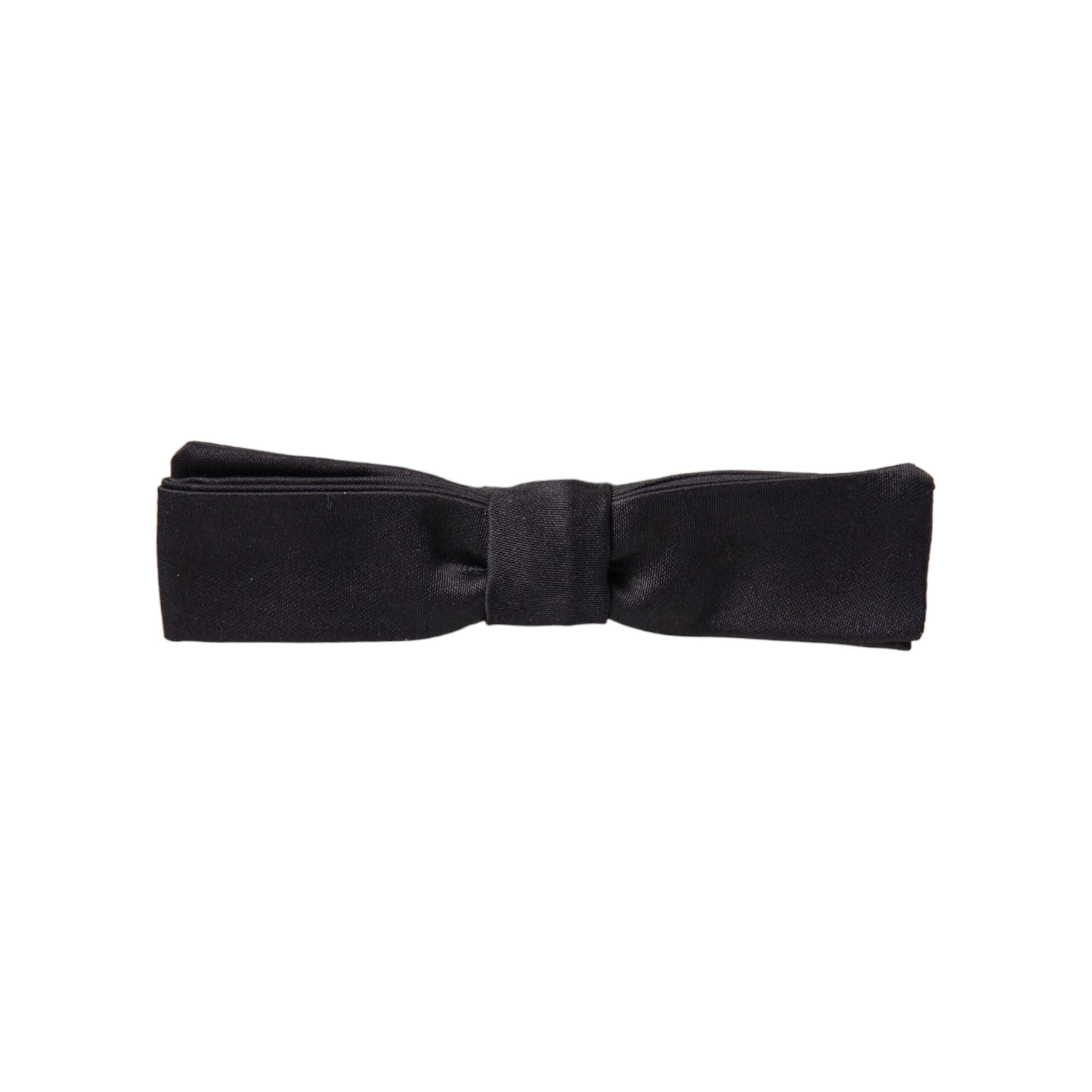 Dolce & Gabbana Dark Gray Silk Adjustable Neck Bow Tie