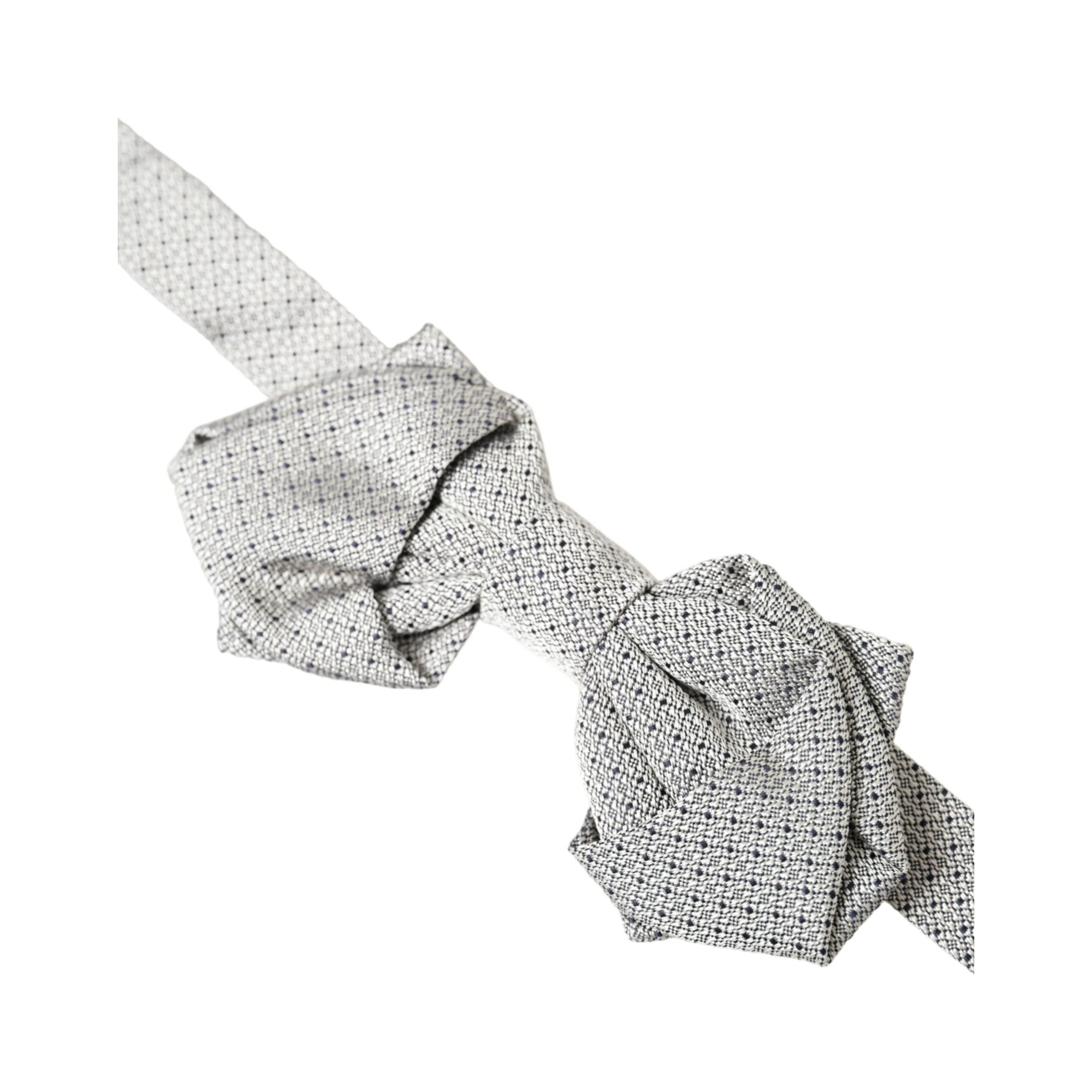 Dolce & Gabbana Gray Silk Adjustable Neck Bow Tie