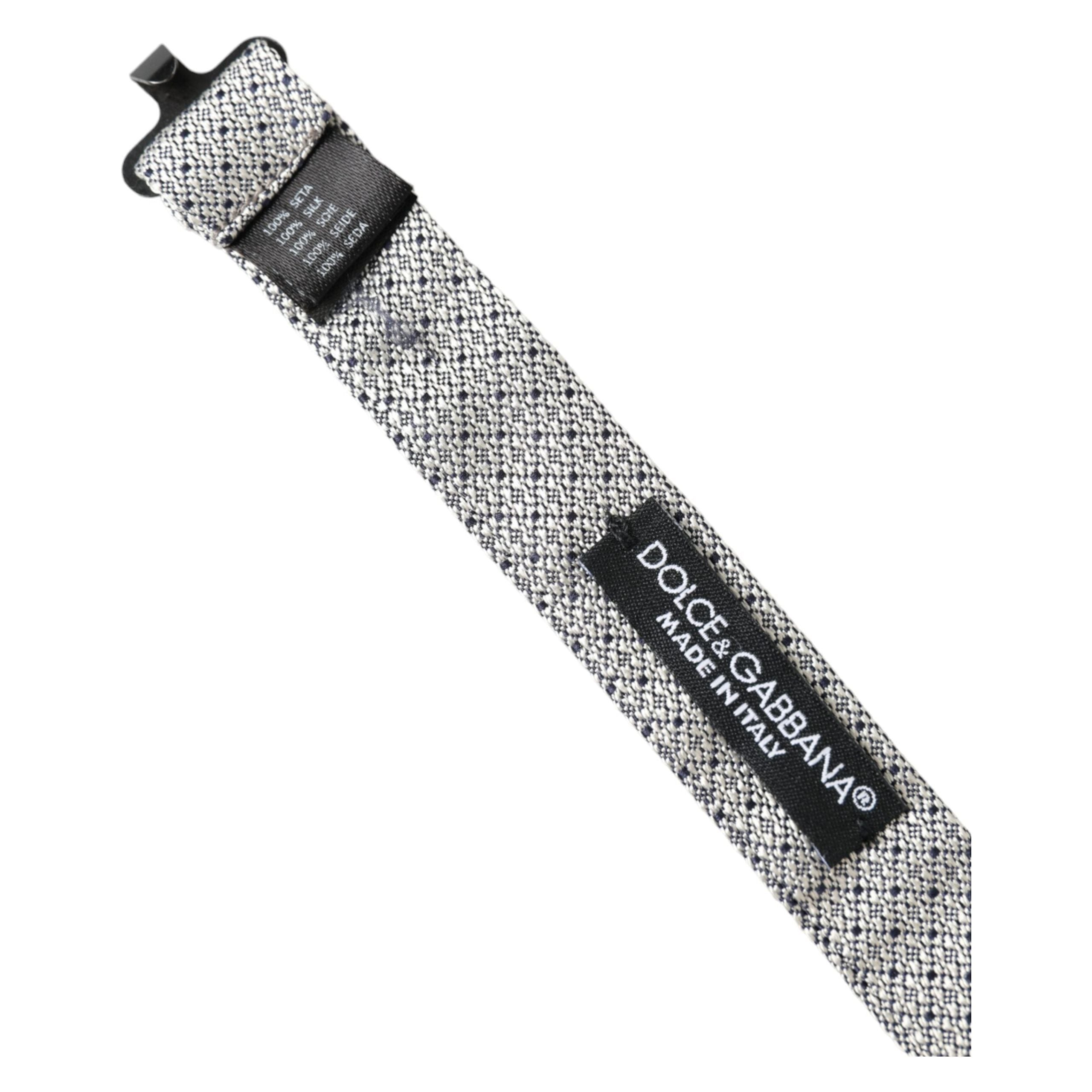 Dolce & Gabbana Gray Silk Adjustable Neck Bow Tie