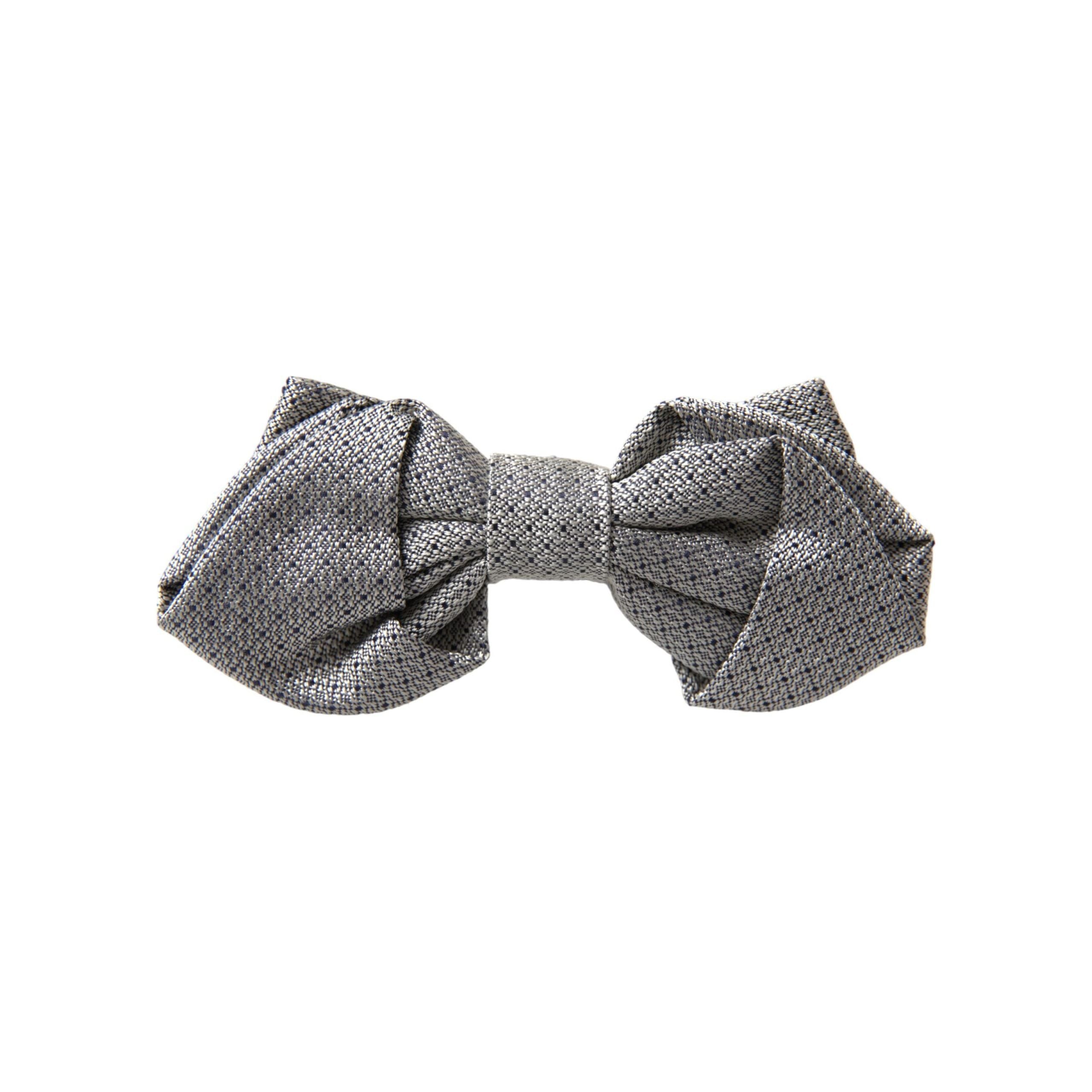 Dolce & Gabbana Gray Silk Adjustable Neck Bow Tie
