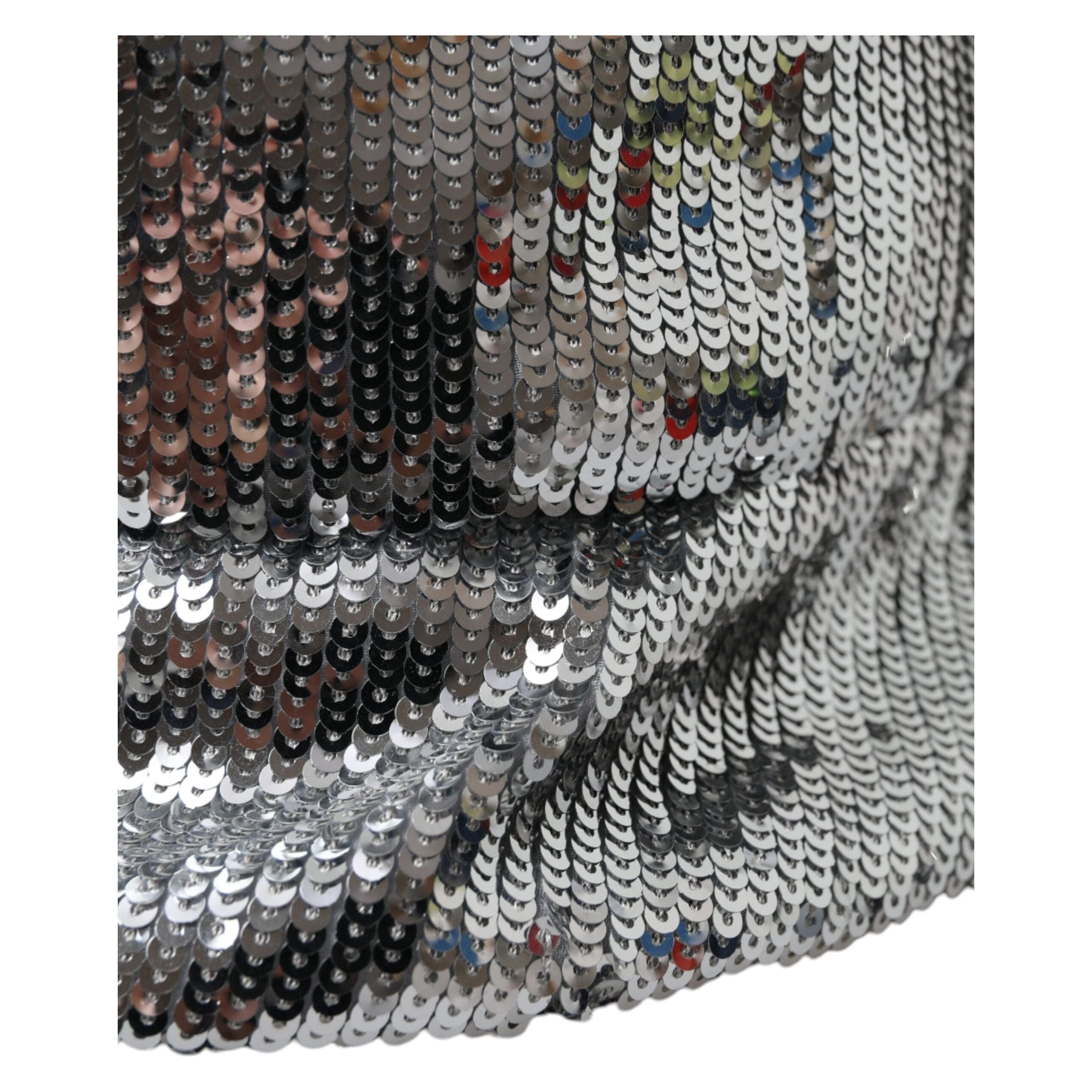 Dolce & Gabbana Silver Sequined Nylon Bucket Hat